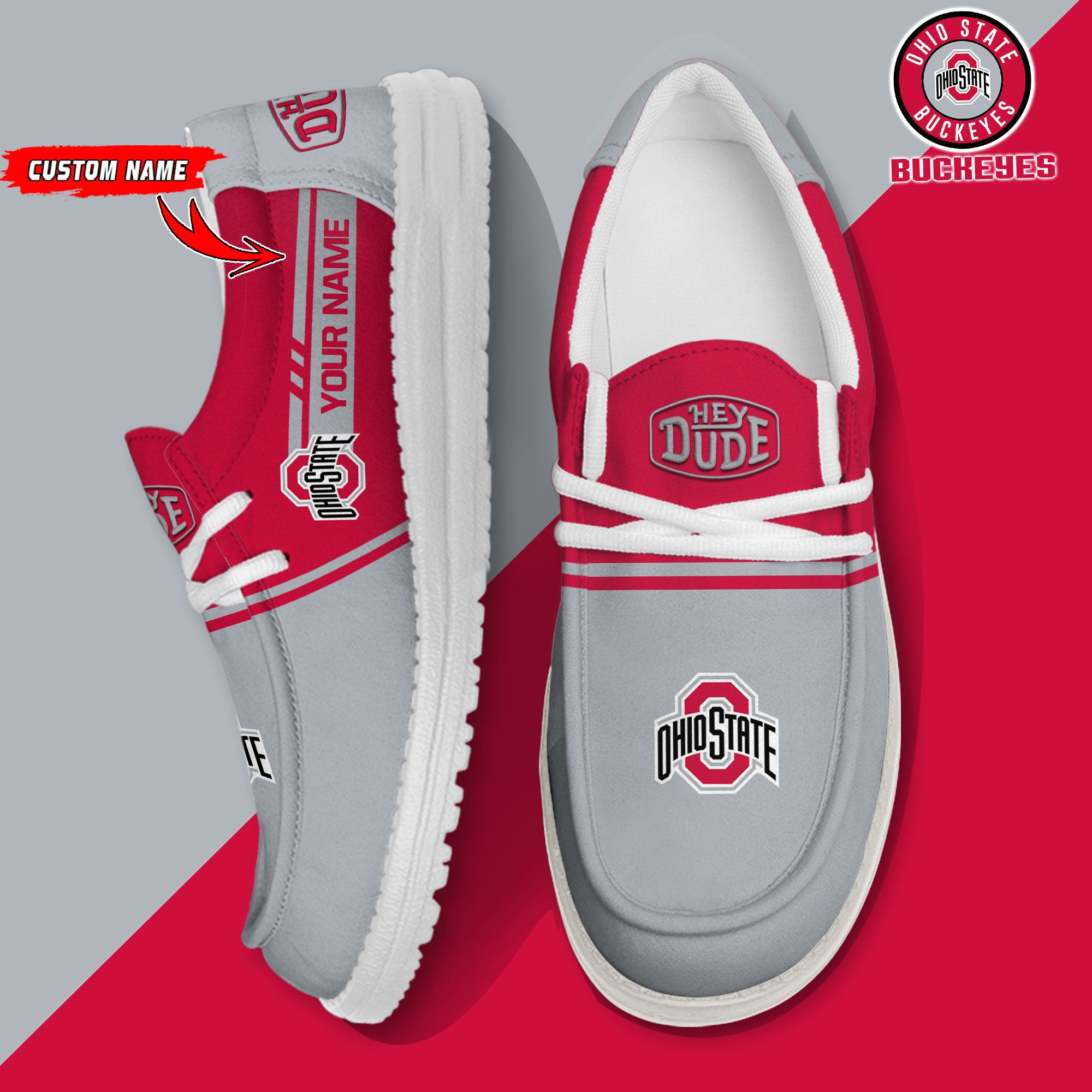 footwearelite ohio state buckeyes custom name hey dude shoes xohyn