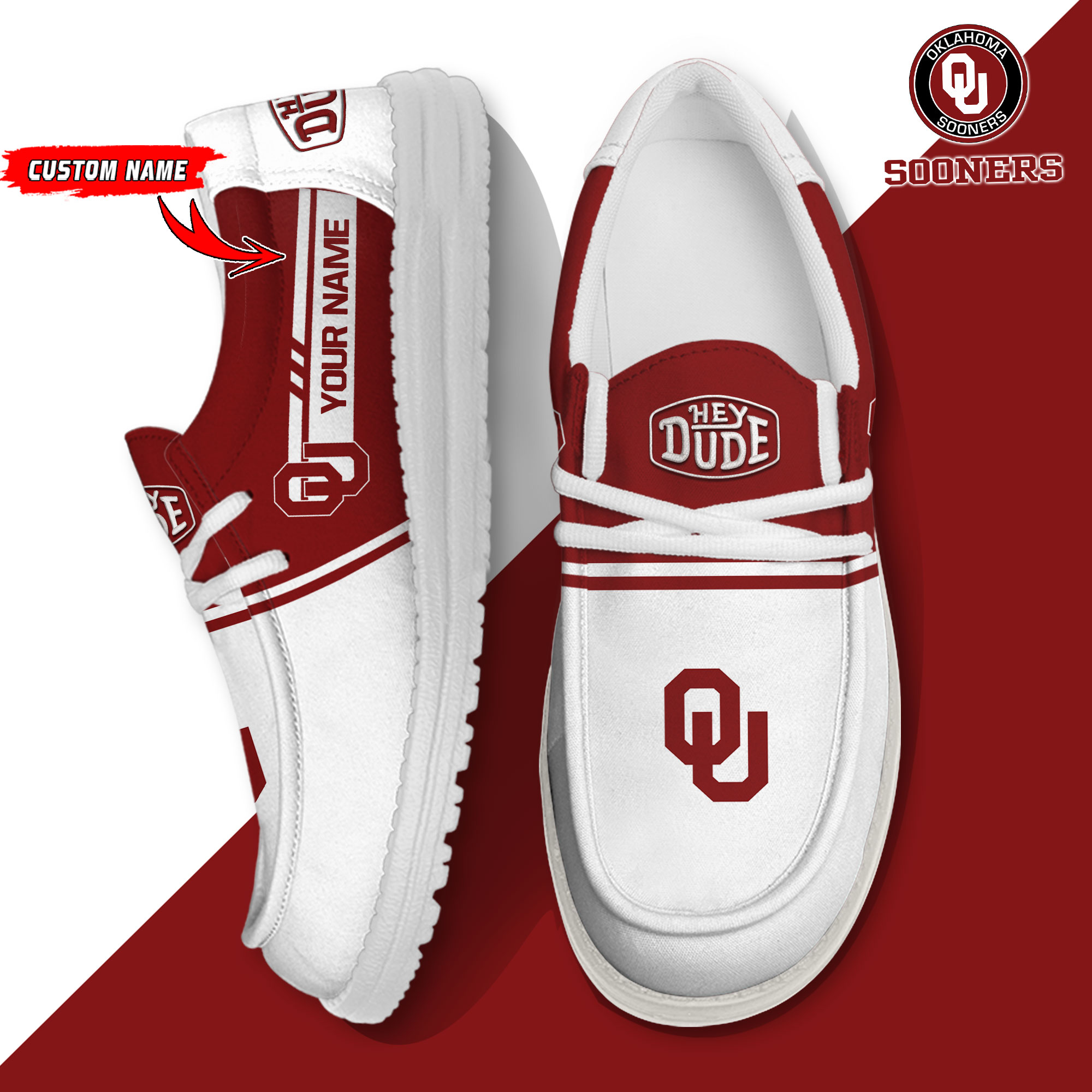 footwearelite oklahoma sooners custom name hey dude shoes 6jxem