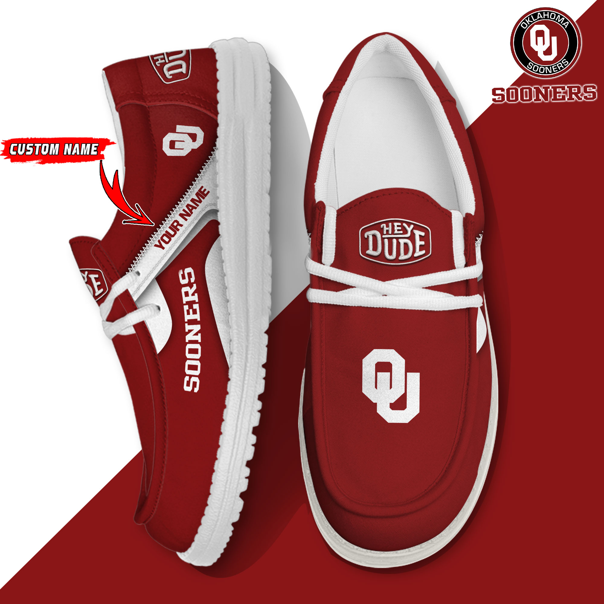 footwearelite oklahoma sooners custom name hey dude shoes jpb95