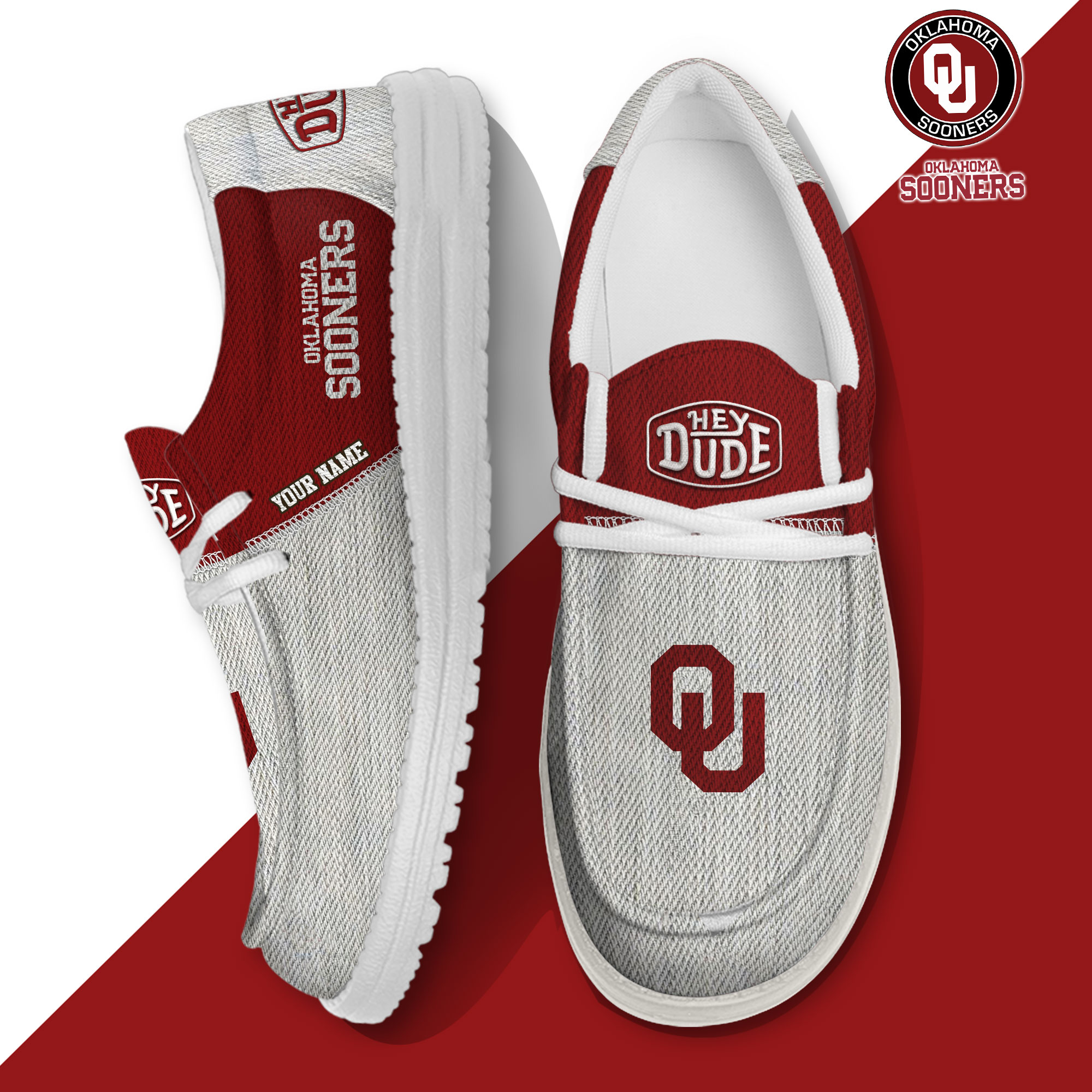 footwearelite oklahoma sooners custom name hey dude shoes upwhr