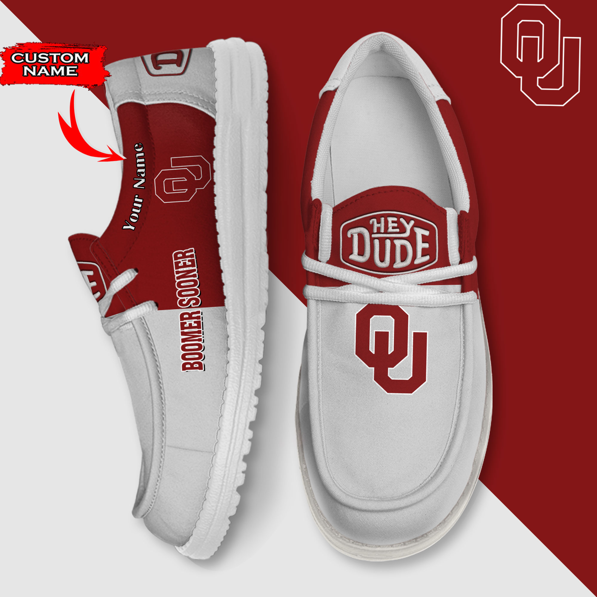 footwearelite oklahoma sooners custom name hey dude shoes xip1h