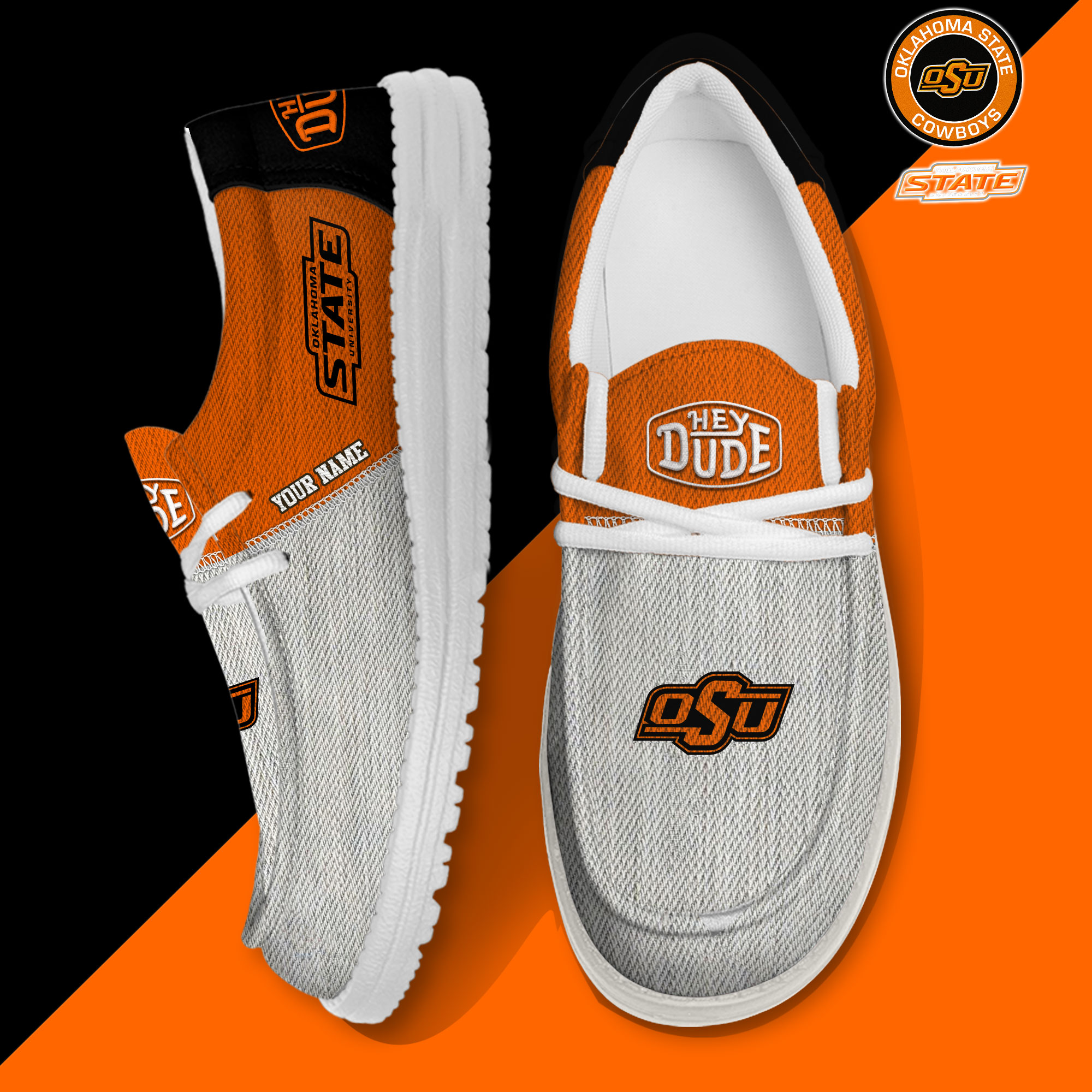 footwearelite oklahoma state cowboys custom name hey dude shoes 4bip0