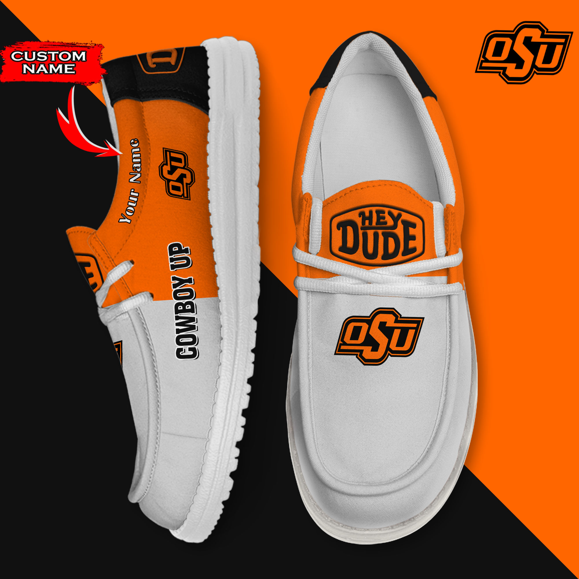 footwearelite oklahoma state cowboys custom name hey dude shoes emvxh