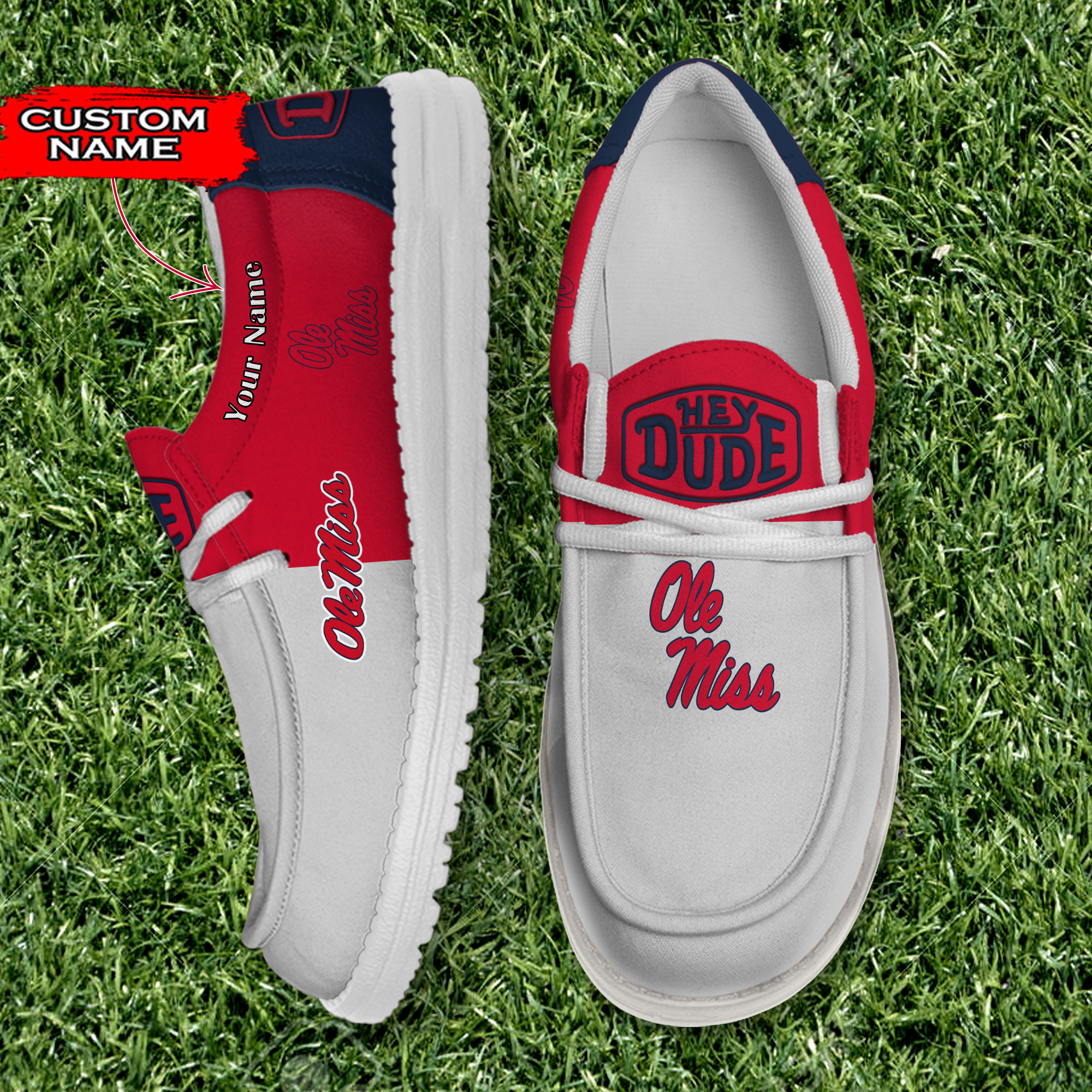 footwearelite ole miss rebels custom name hey dude shoes avh5u