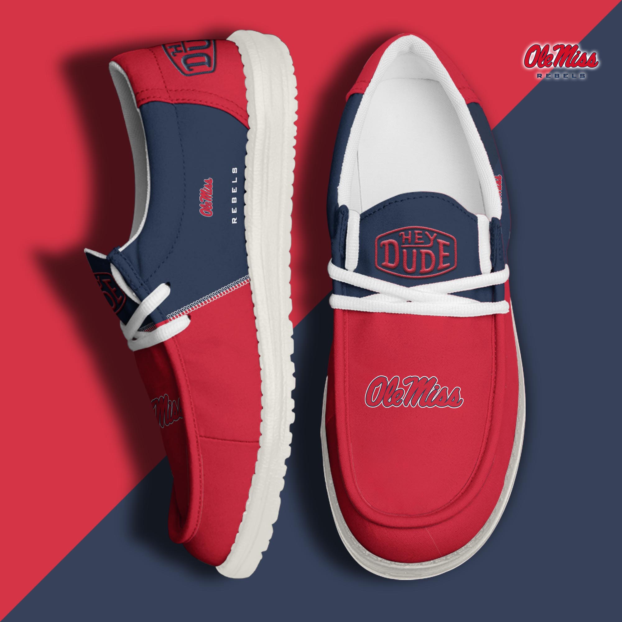 footwearelite ole miss rebels custom name hey dude shoes dmvb4