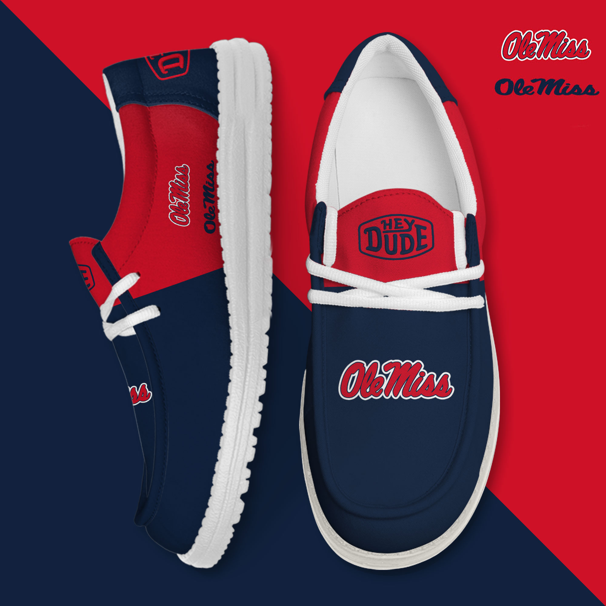 footwearelite ole miss rebels custom name hey dude shoes i2xjb