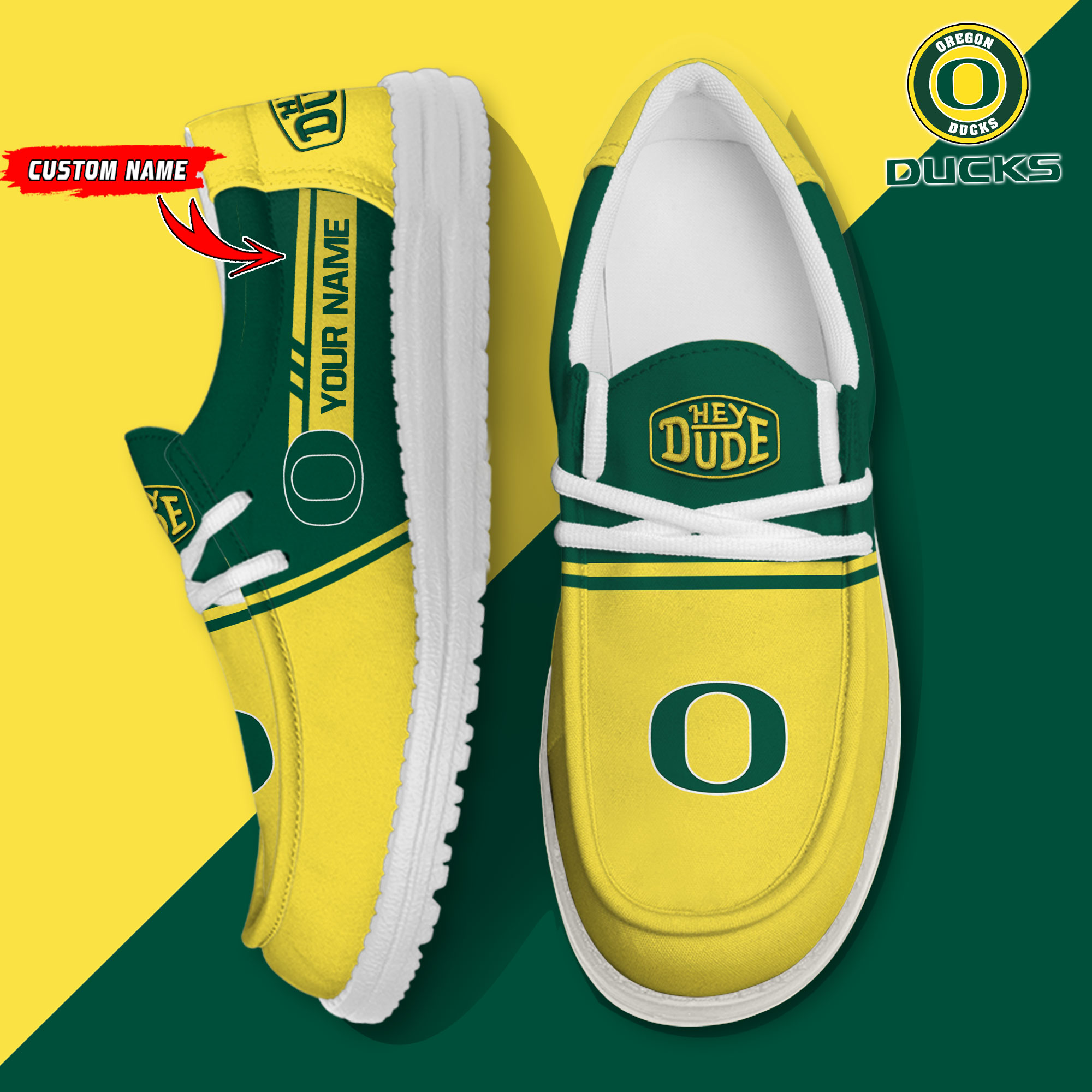 footwearelite oregon ducks custom name hey dude shoes zisdl