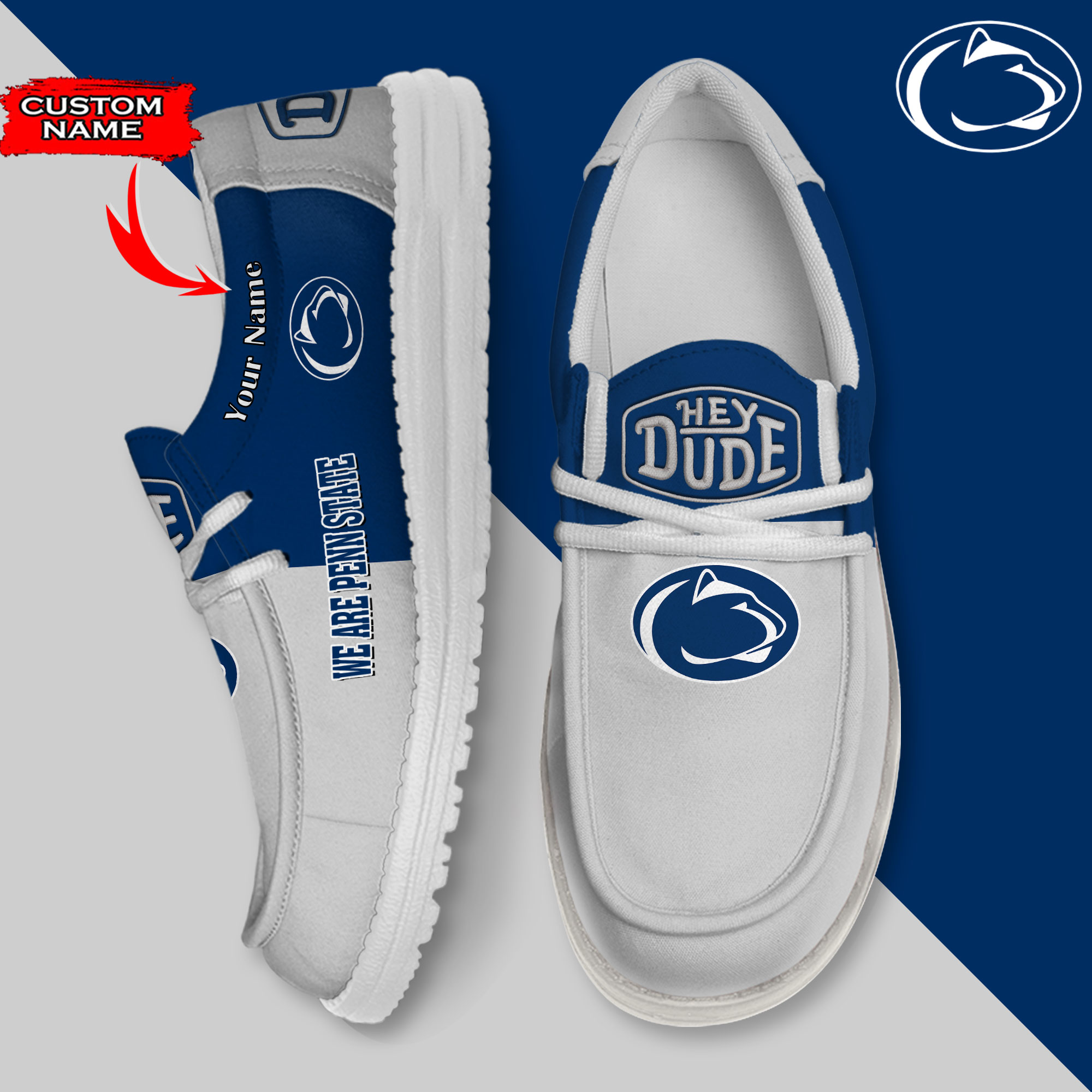 footwearelite penn state nittany lions custom name hey dude shoes amdvi