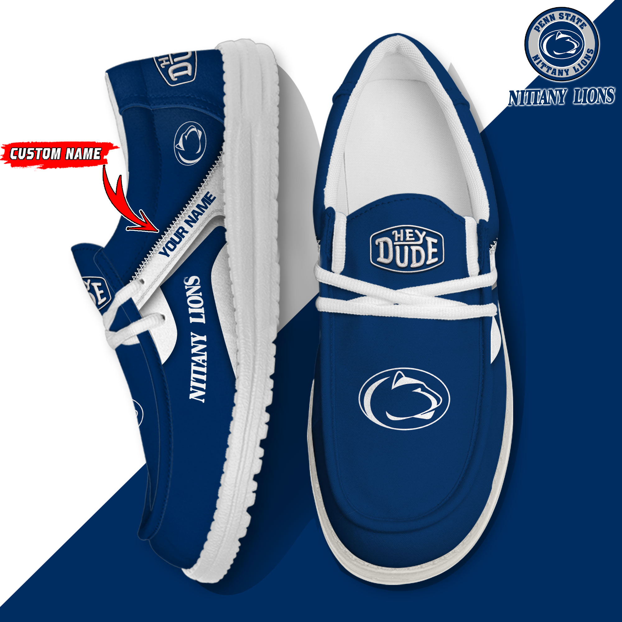 footwearelite penn state nittany lions custom name hey dude shoes q8x6c