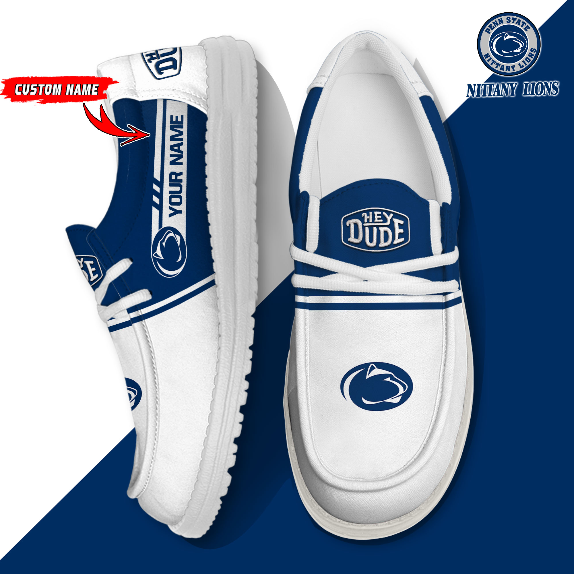 footwearelite penn state nittany lions custom name hey dude shoes sjpyi