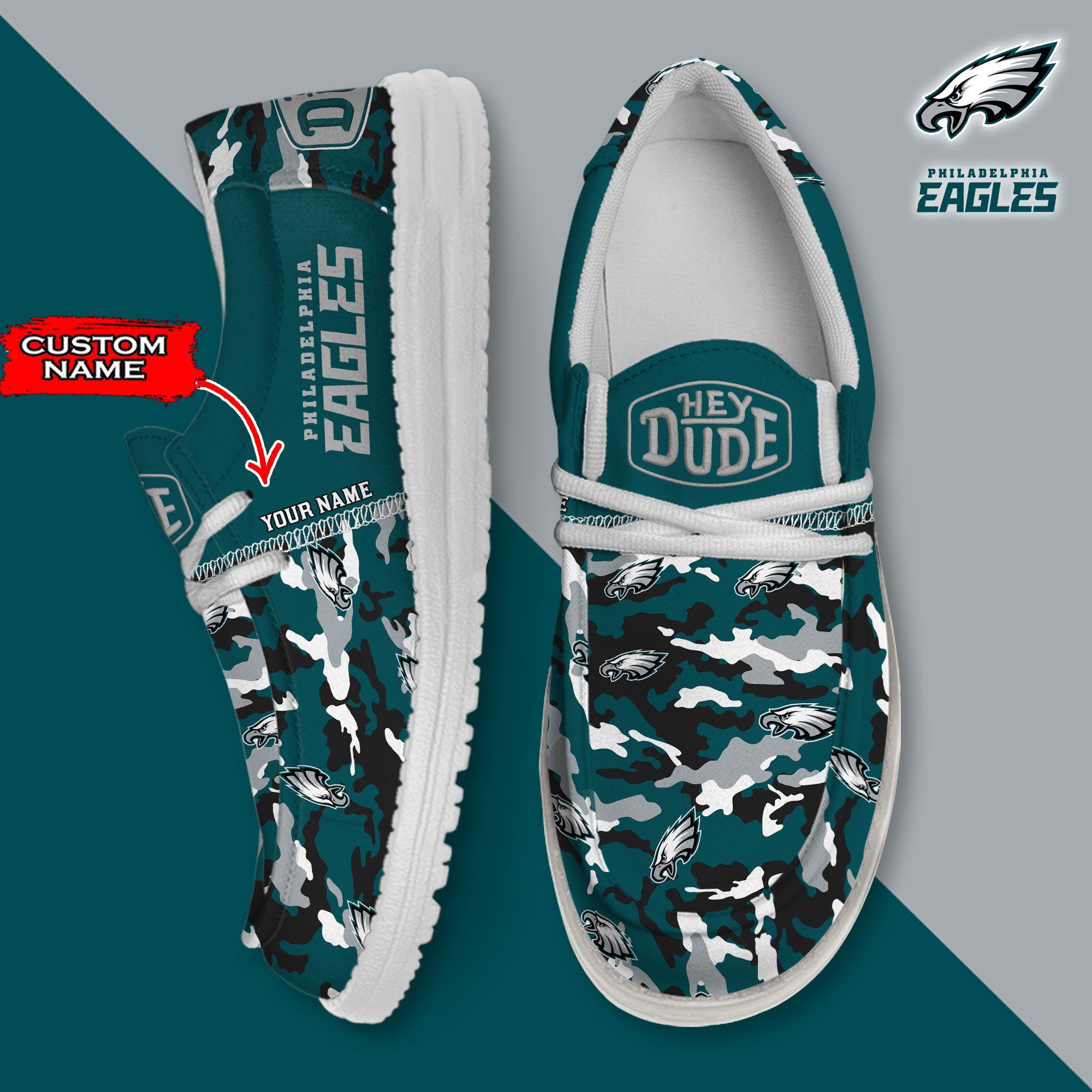 footwearelite philadelphia eagles custom name hey dude shoes jlikq