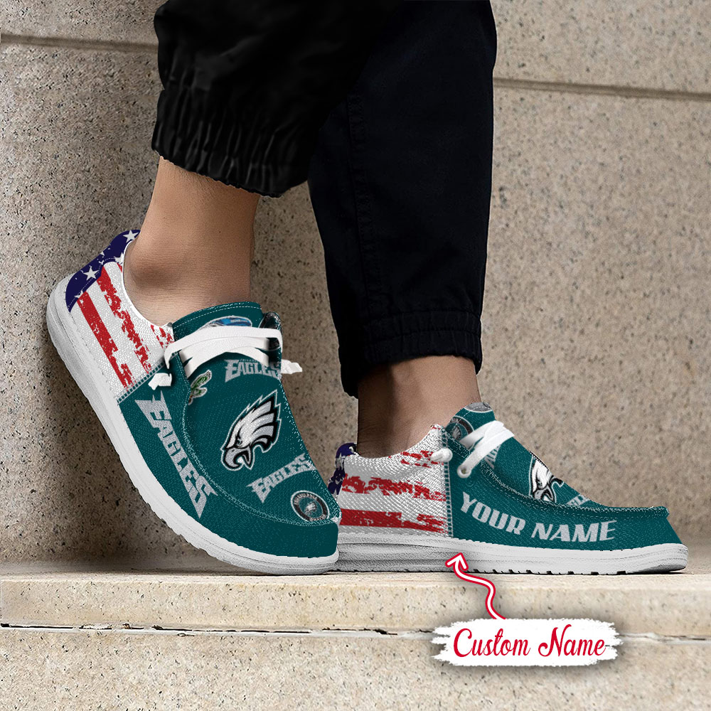 footwearelite philadelphia eagles custom name hey dude shoes ldwsg