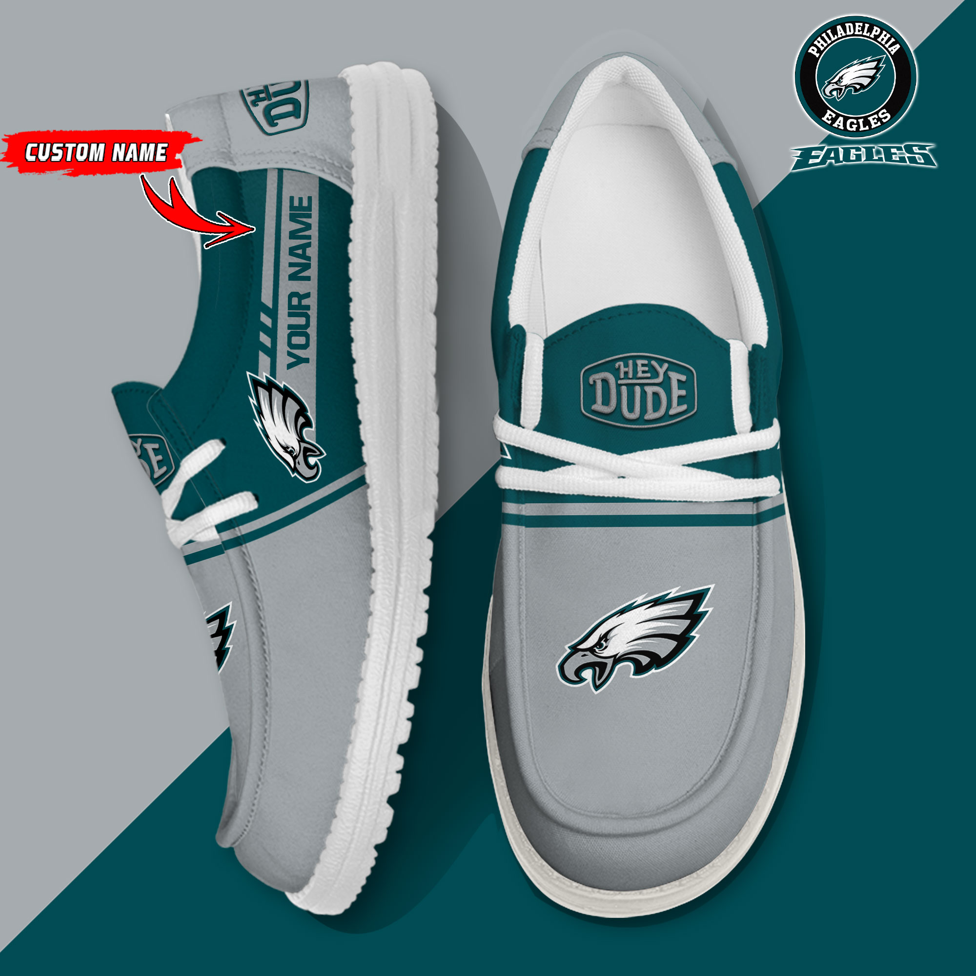 footwearelite philadelphia eagles custom name hey dude shoes vzwsb