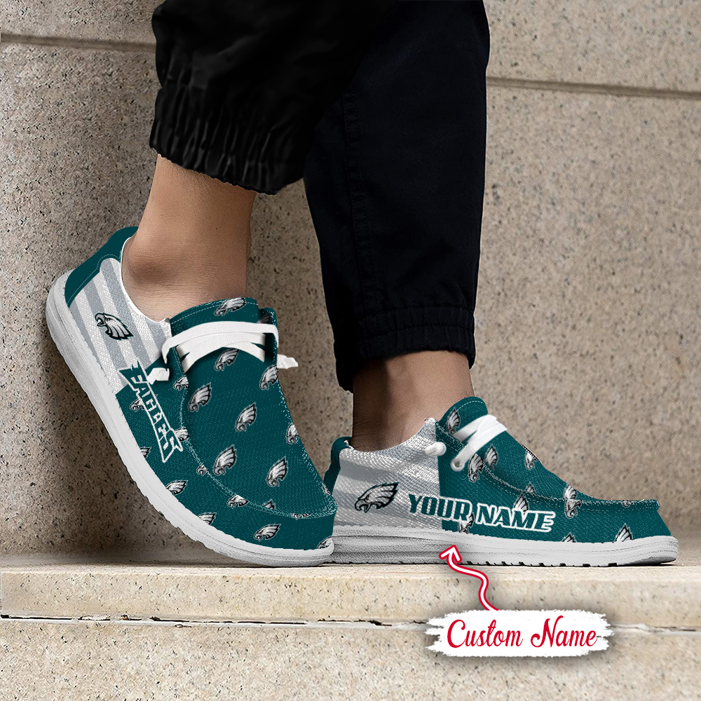 footwearelite philadelphia eagles custom name hey dude shoes wdaew