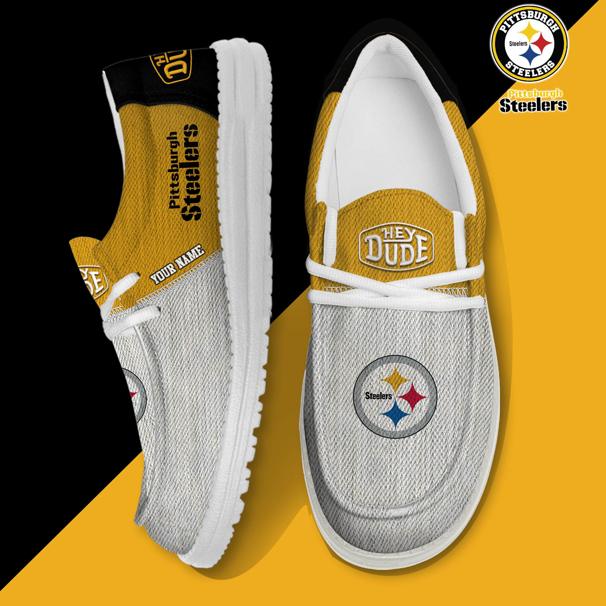 footwearelite pittsburgh steelers custom name hey dude shoes drq85