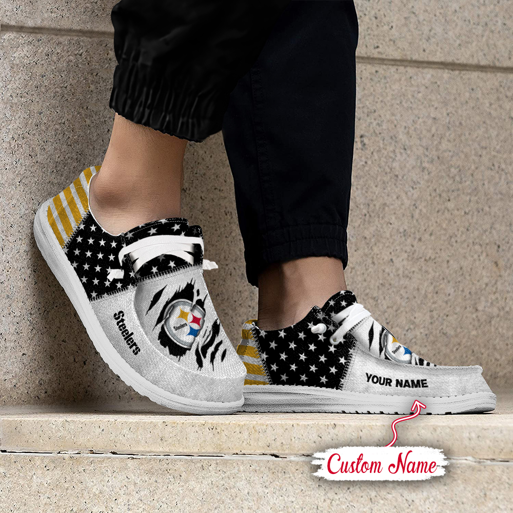 footwearelite pittsburgh steelers custom name hey dude shoes eeqyb