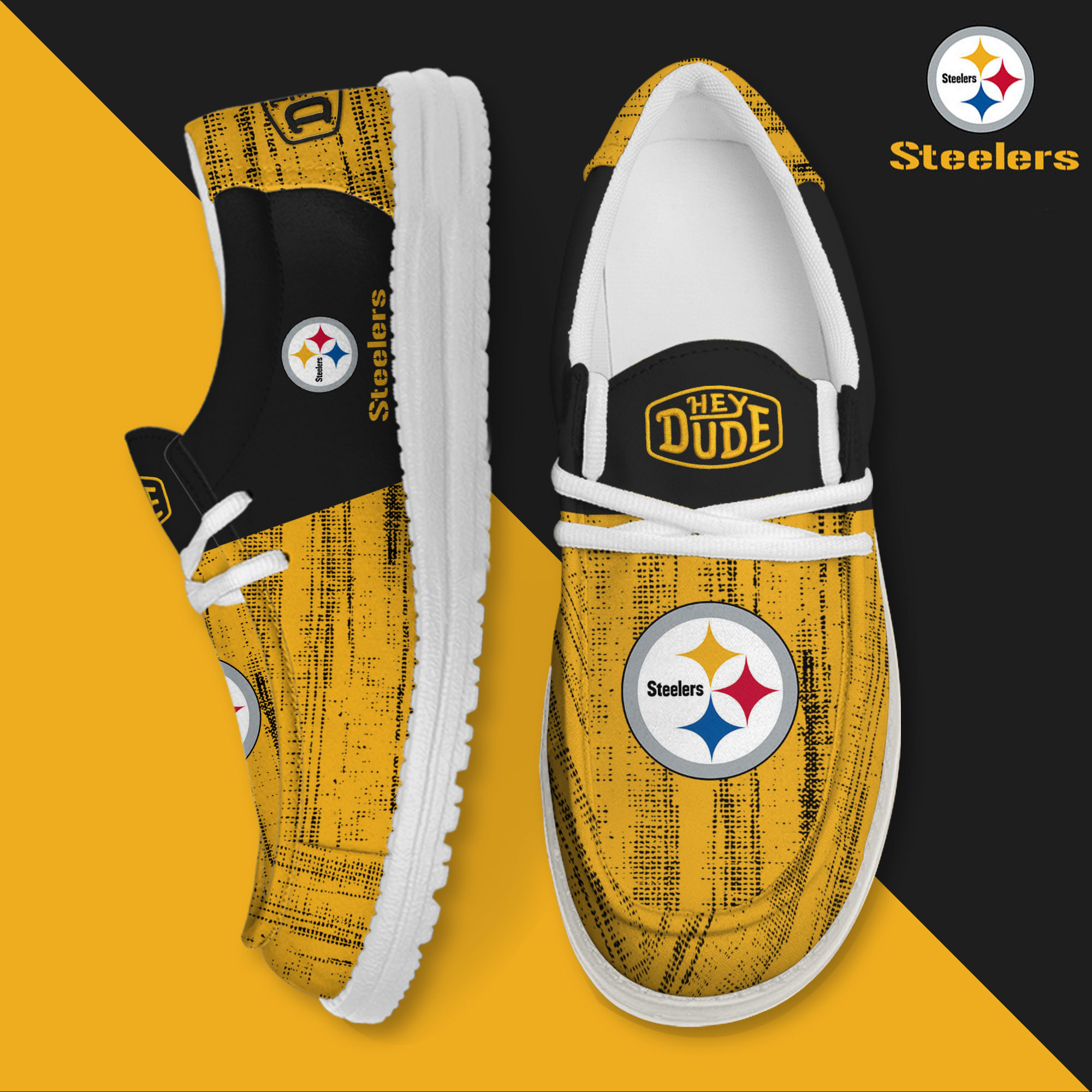 footwearelite pittsburgh steelers custom name hey dude shoes gxh9k