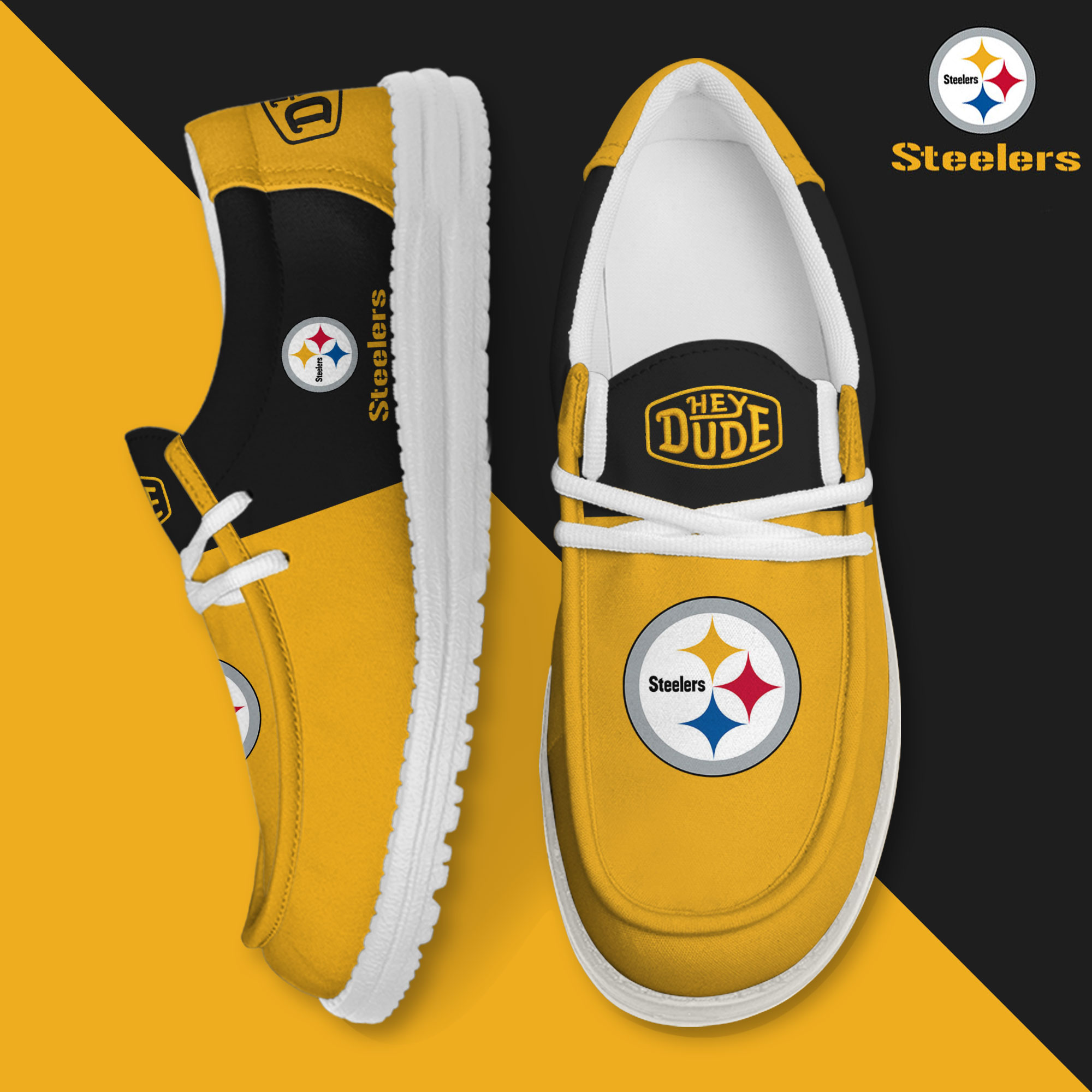 footwearelite pittsburgh steelers custom name hey dude shoes lsgu4