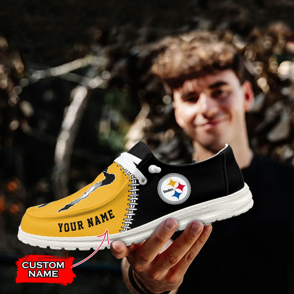 footwearelite pittsburgh steelers custom name hey dude shoes ncpuk