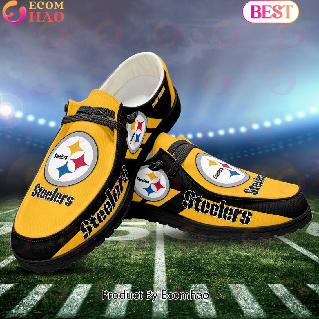 footwearelite pittsburgh steelers custom name hey dude shoes niopk