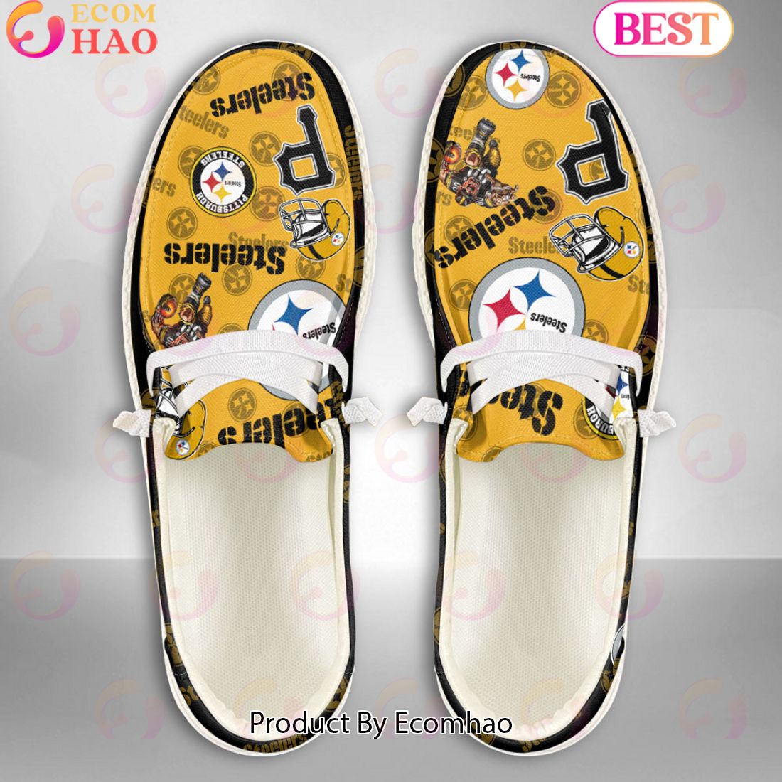 footwearelite pittsburgh steelers custom name hey dude shoes tq8qd