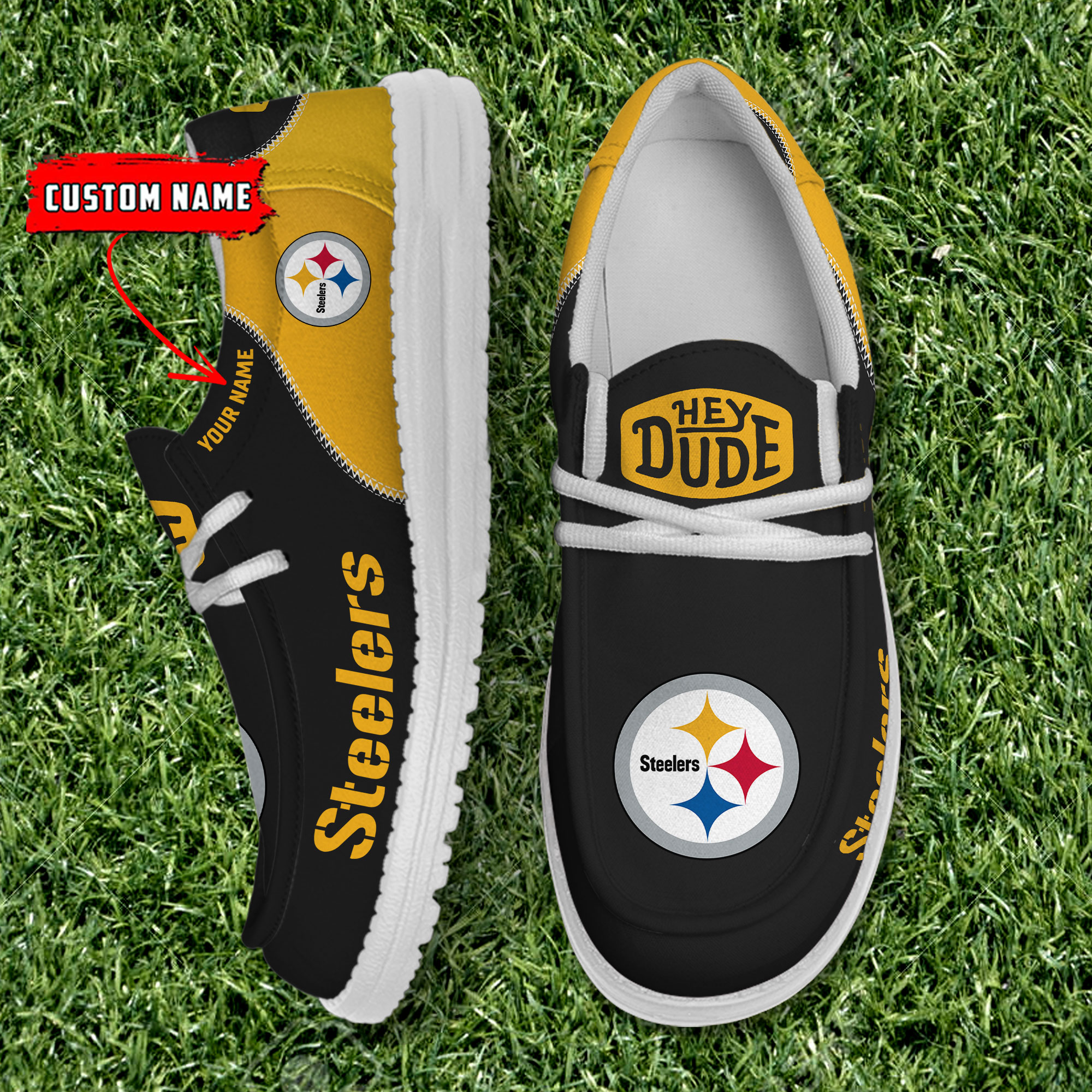 footwearelite pittsburgh steelers custom name hey dude shoes yaqeh