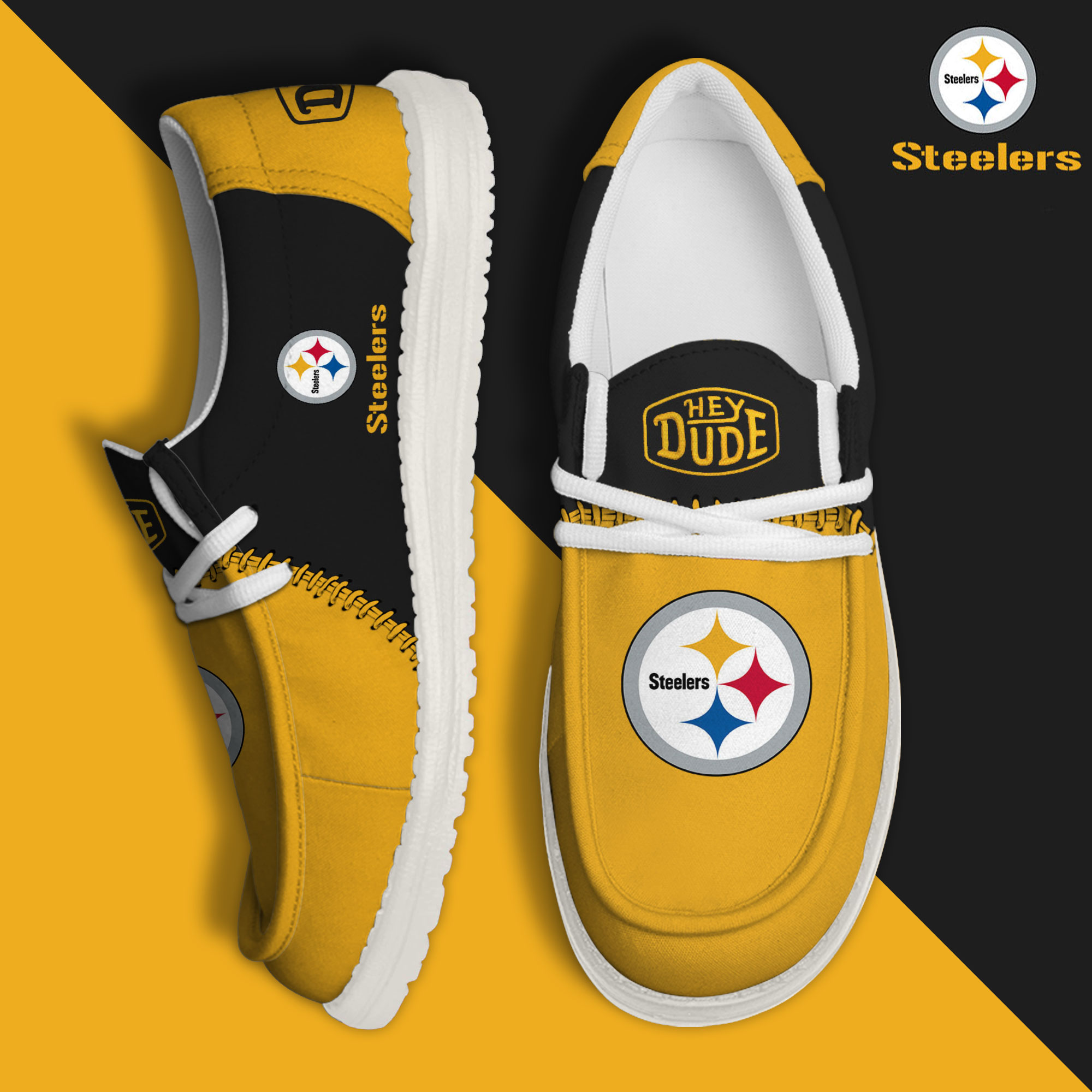 footwearelite pittsburgh steelers custom name hey dude shoes zxzvg