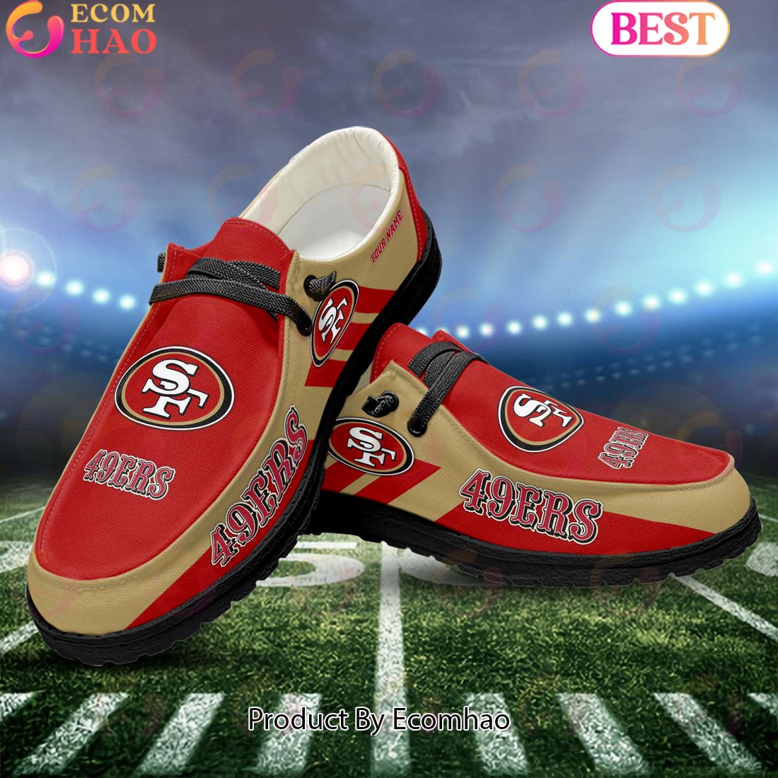 footwearelite san francisco 49ers custom name hey dude shoes 0ytov