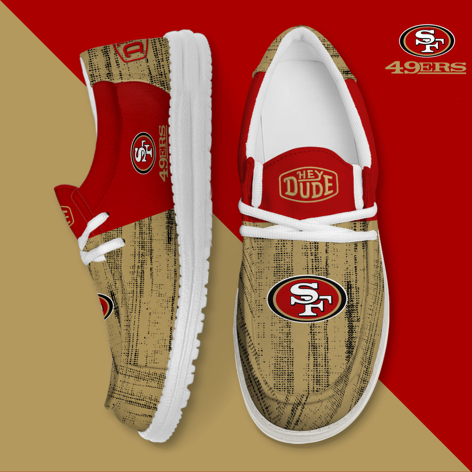 footwearelite san francisco 49ers custom name hey dude shoes 2kssk