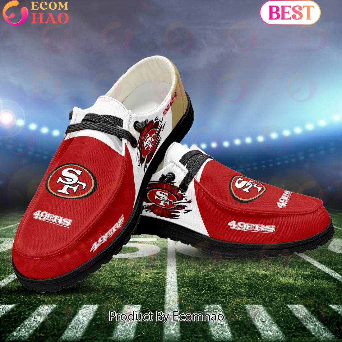 footwearelite san francisco 49ers custom name hey dude shoes 3q2dt