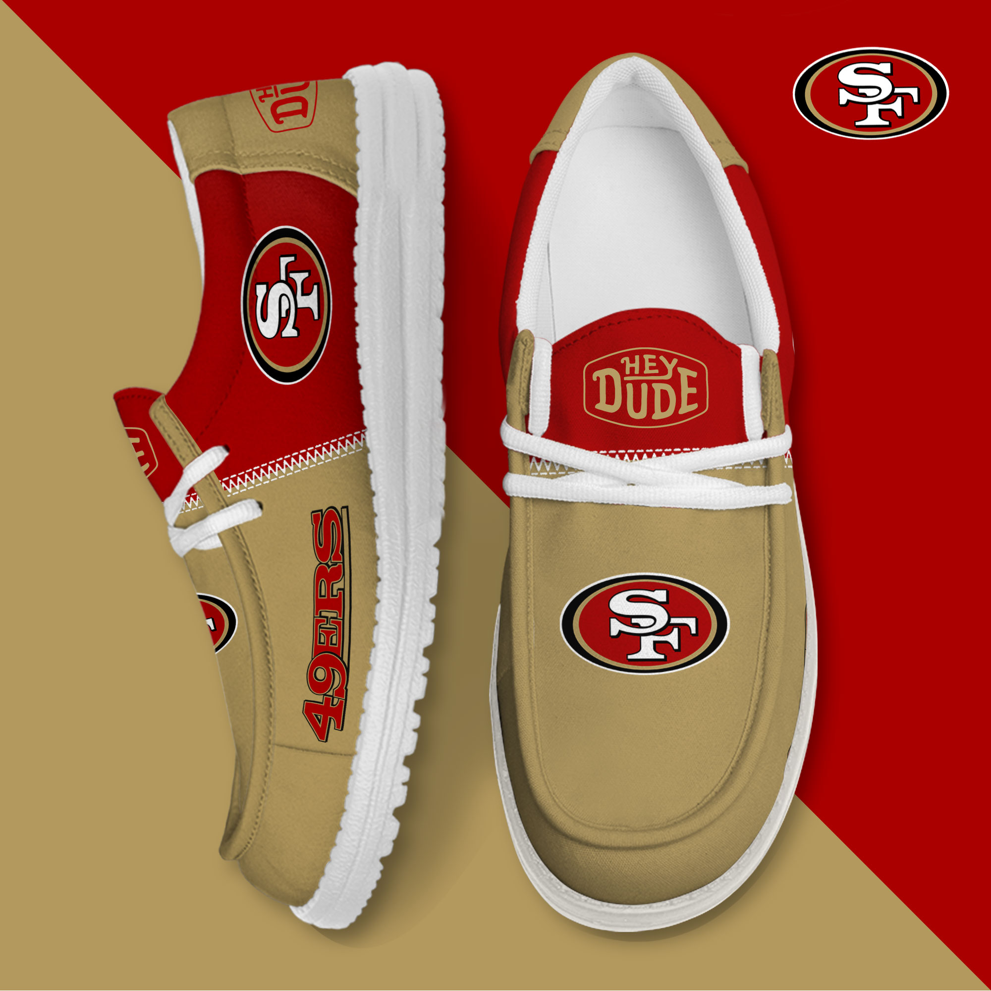 footwearelite san francisco 49ers custom name hey dude shoes b4iml