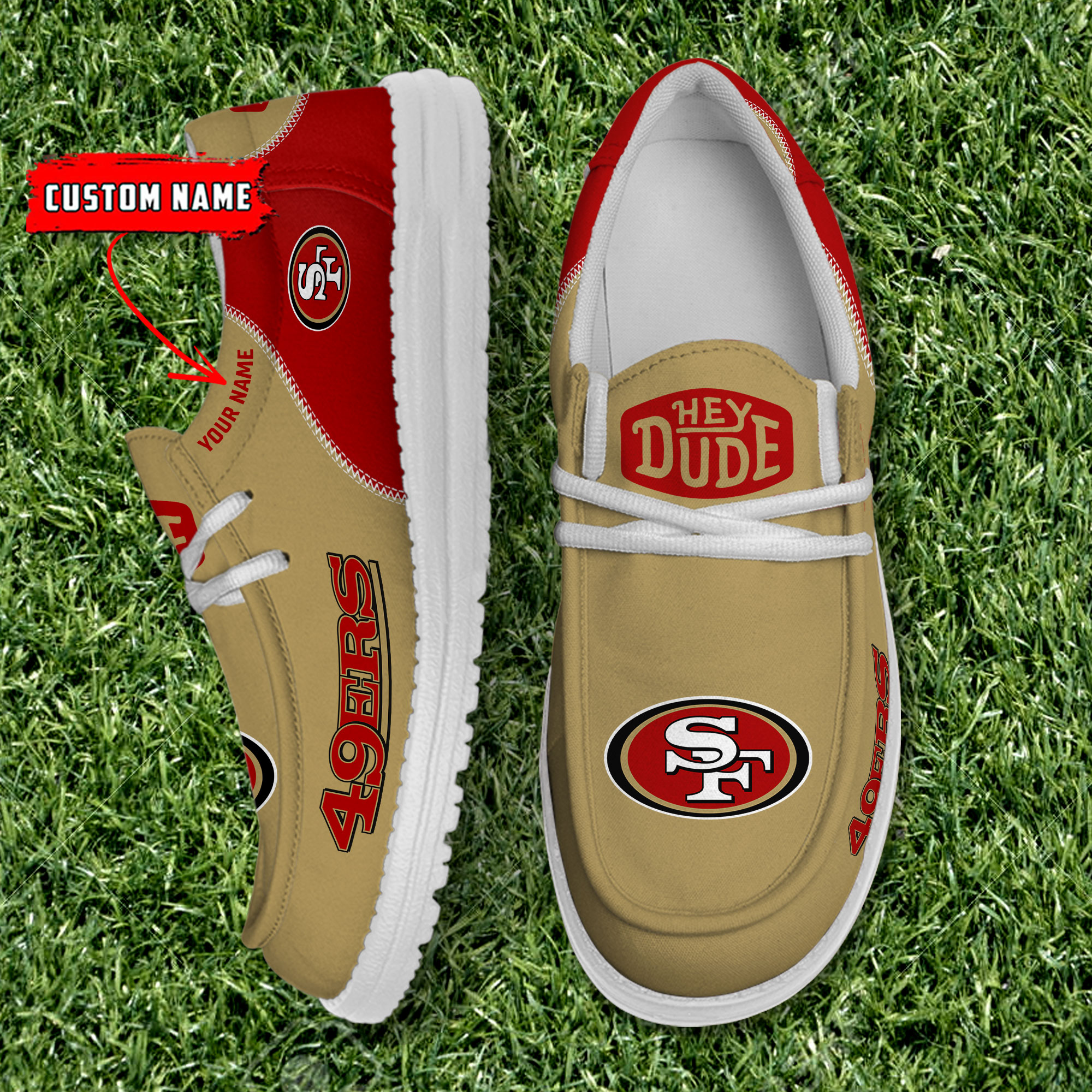 footwearelite san francisco 49ers custom name hey dude shoes c6tyb