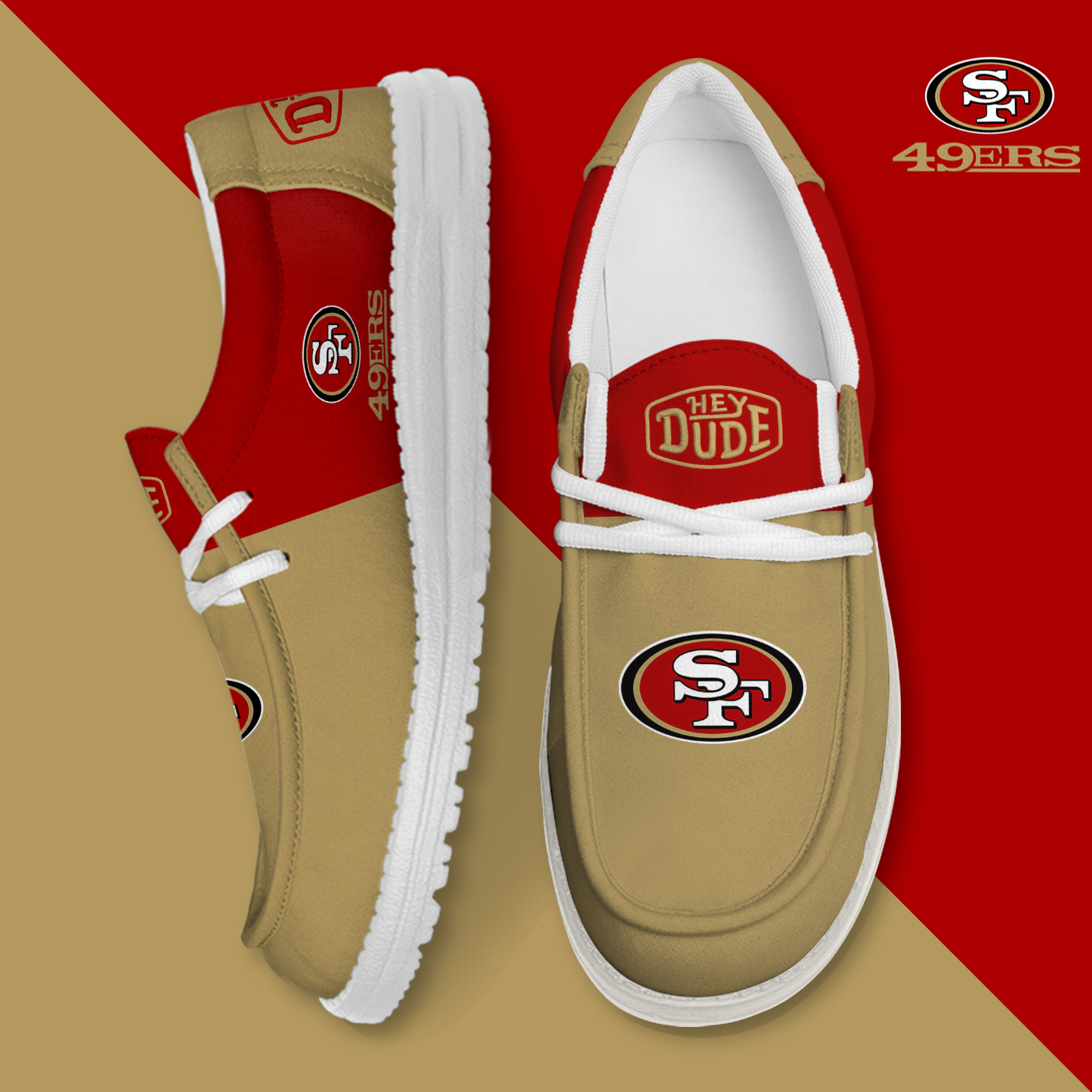 footwearelite san francisco 49ers custom name hey dude shoes eszf9