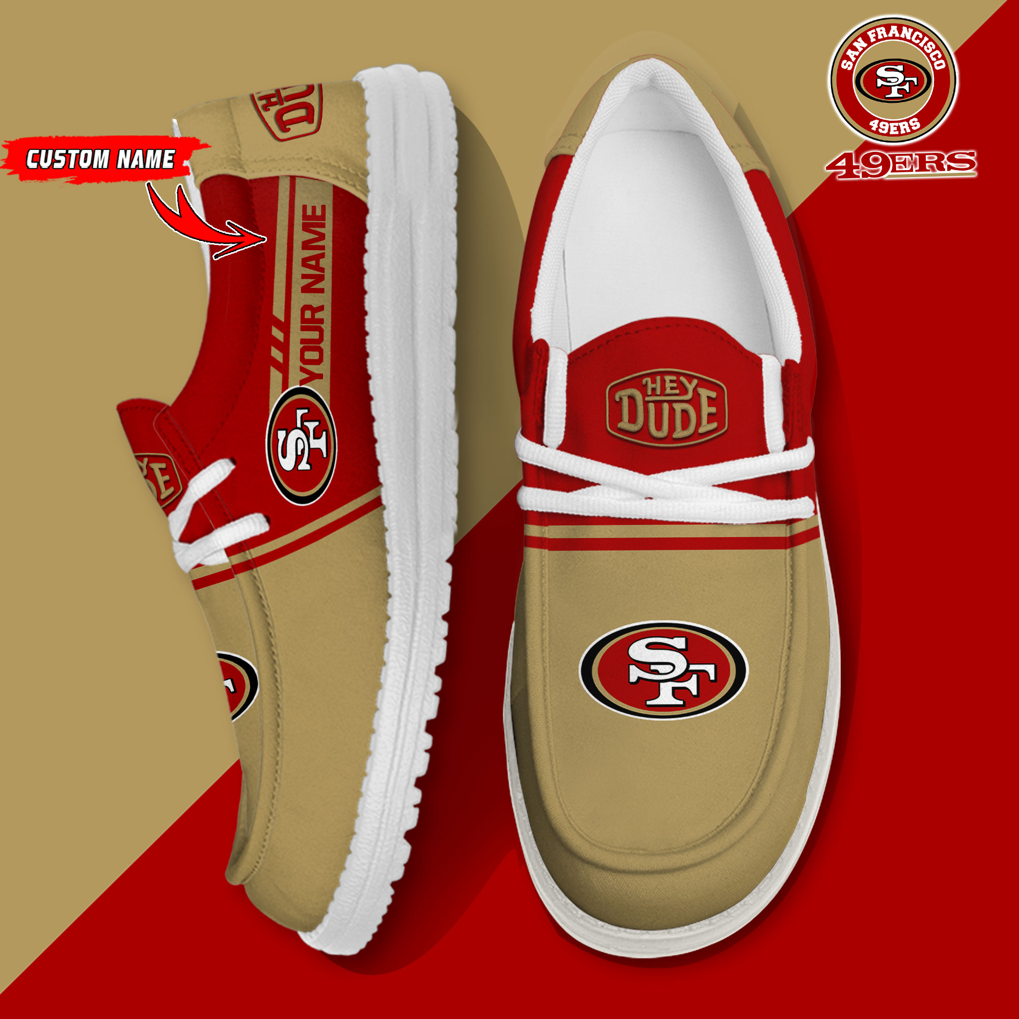 footwearelite san francisco 49ers custom name hey dude shoes hr0lx