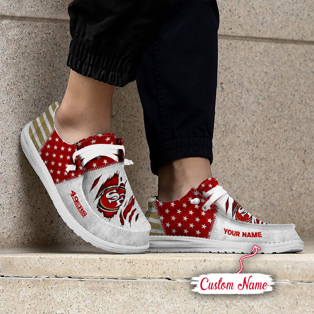 footwearelite san francisco 49ers custom name hey dude shoes lfpbp