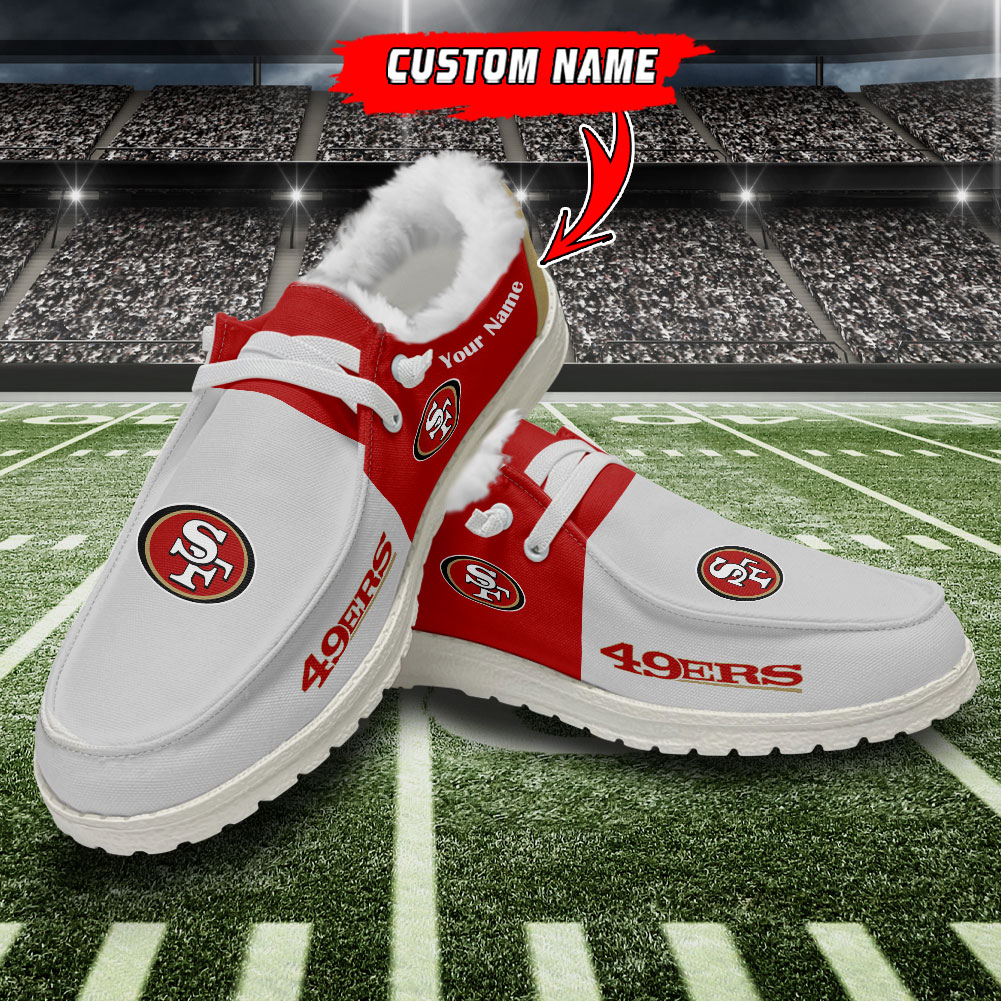 footwearelite san francisco 49ers custom name hey dude shoes mmalt