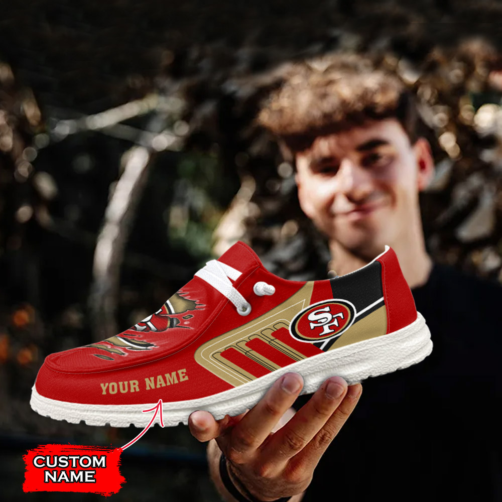 footwearelite san francisco 49ers custom name hey dude shoes mqscc