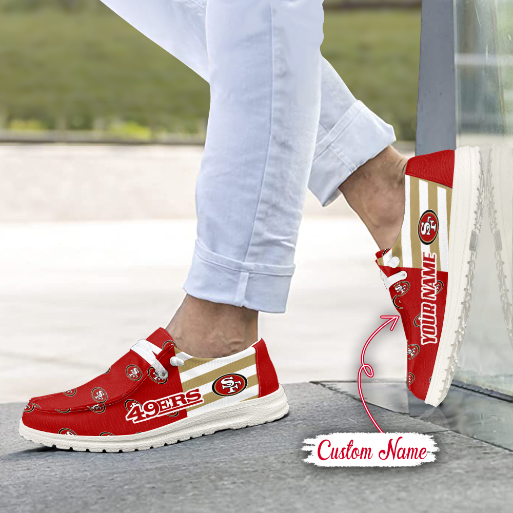 footwearelite san francisco 49ers custom name hey dude shoes nbuyi