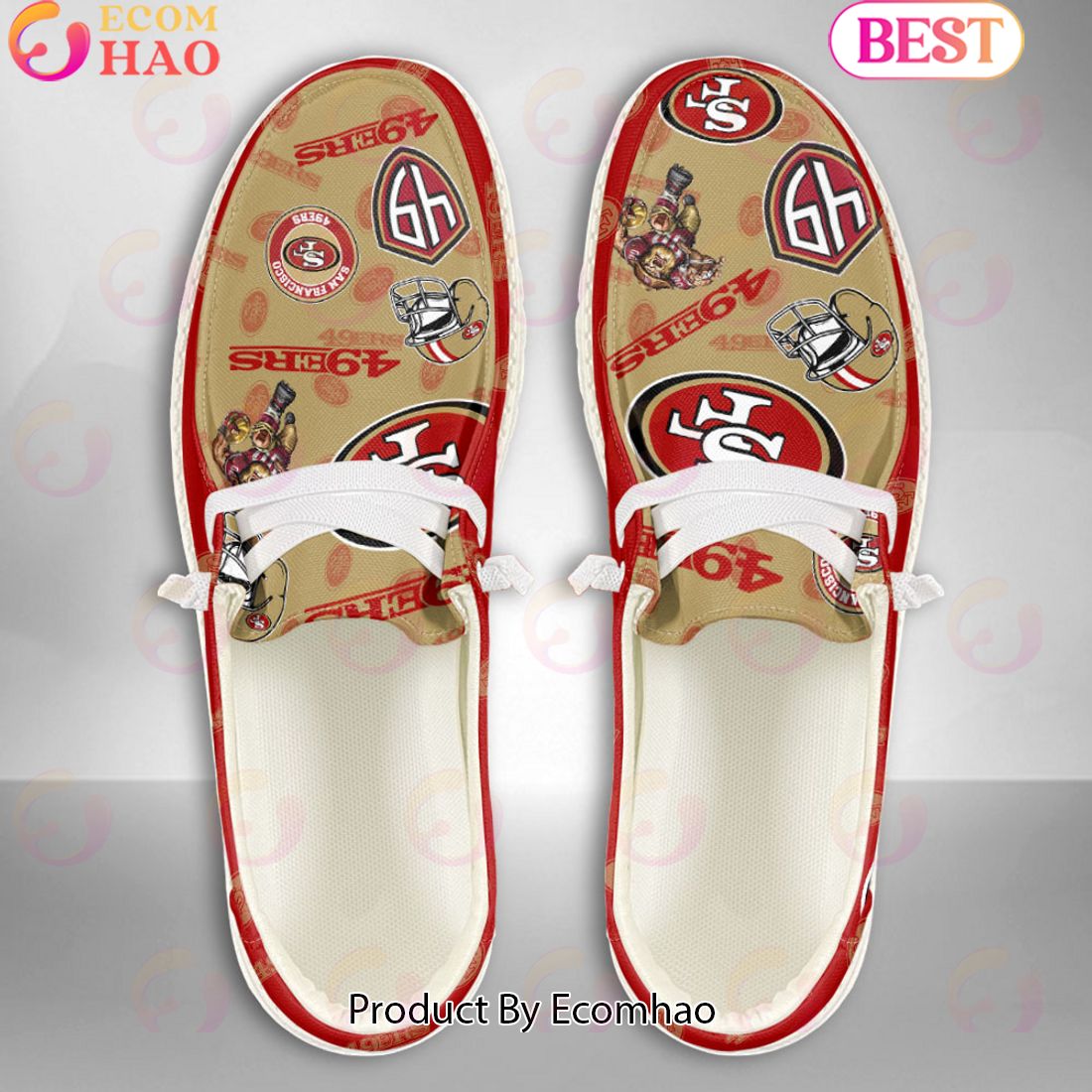 footwearelite san francisco 49ers custom name hey dude shoes nvx8i