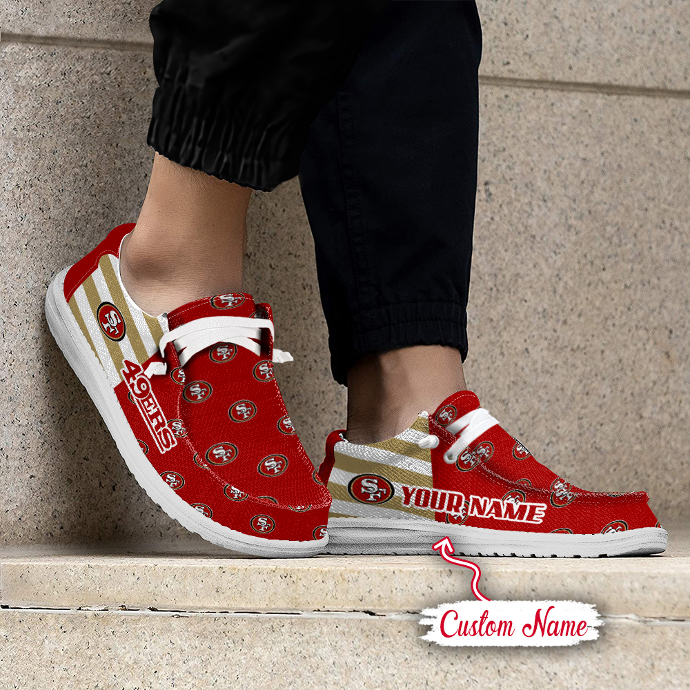 footwearelite san francisco 49ers custom name hey dude shoes t5jkp