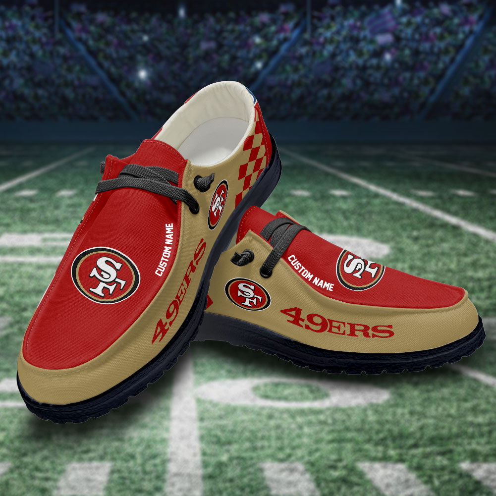 footwearelite san francisco 49ers custom name hey dude shoes vrfui