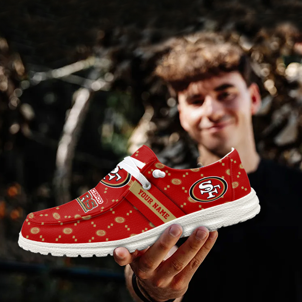 footwearelite san francisco 49ers custom name hey dude shoes yzgb2