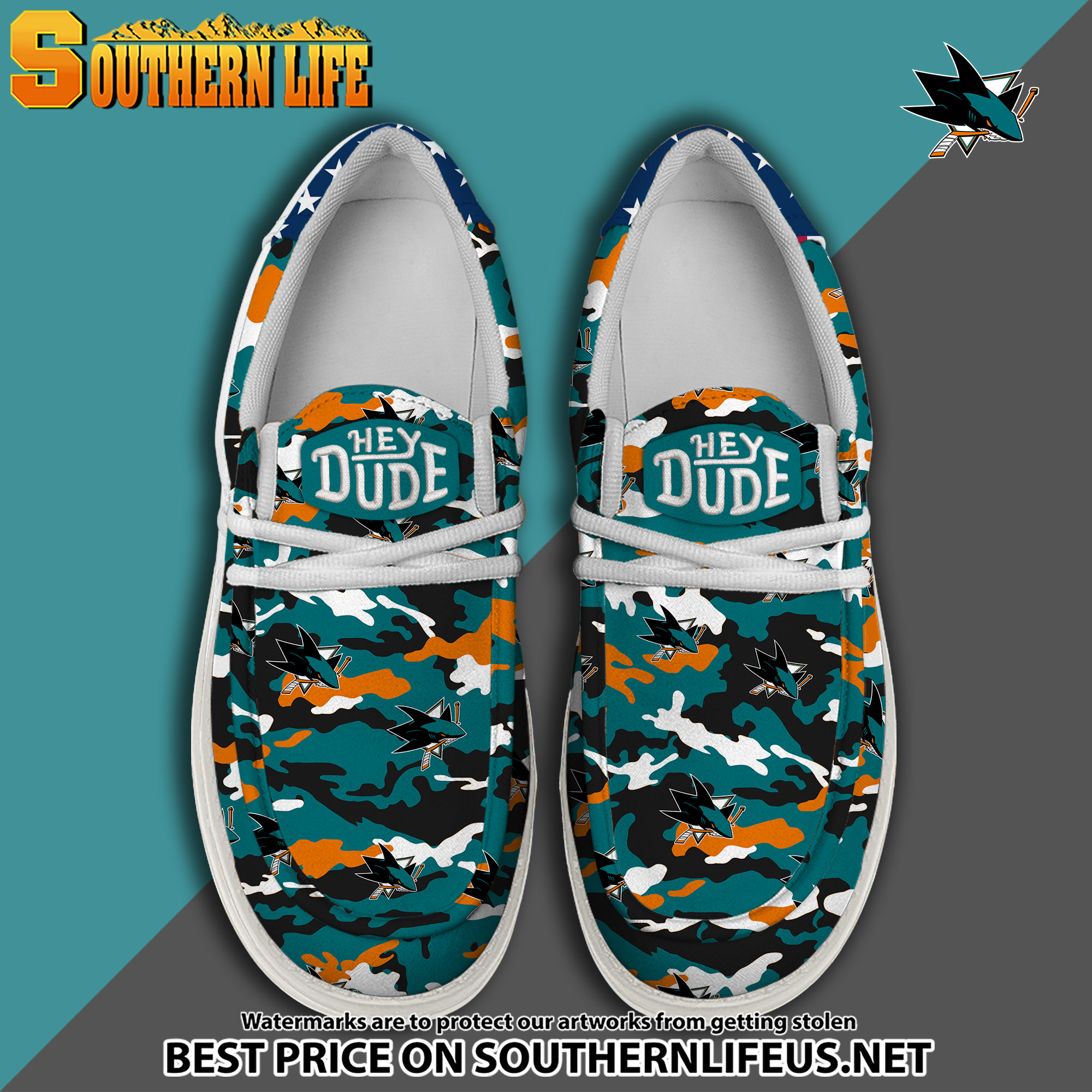 footwearelite san jose sharks custom name hey dude shoes dinwi