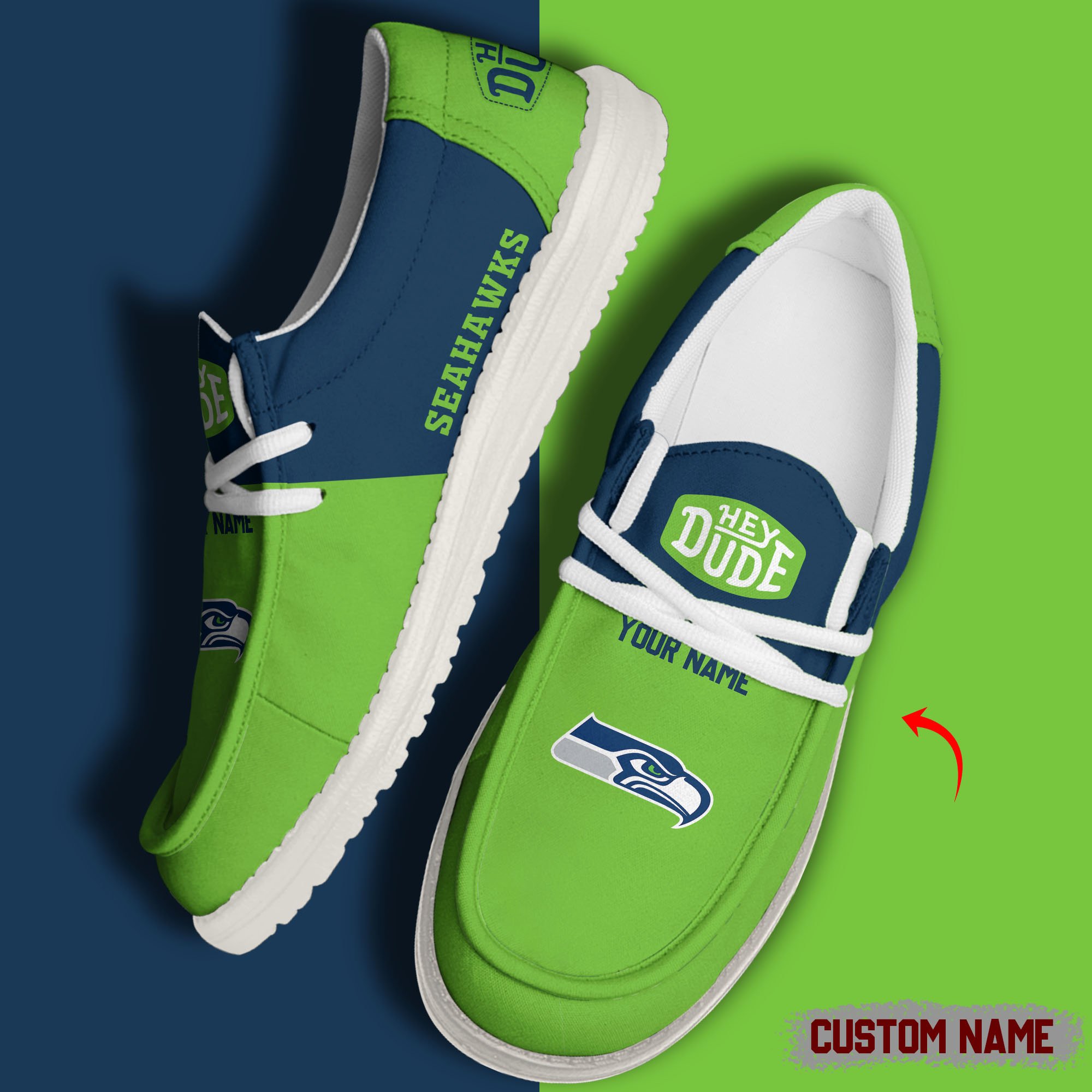 footwearelite seattle seahawks custom name hey dude shoes worwf