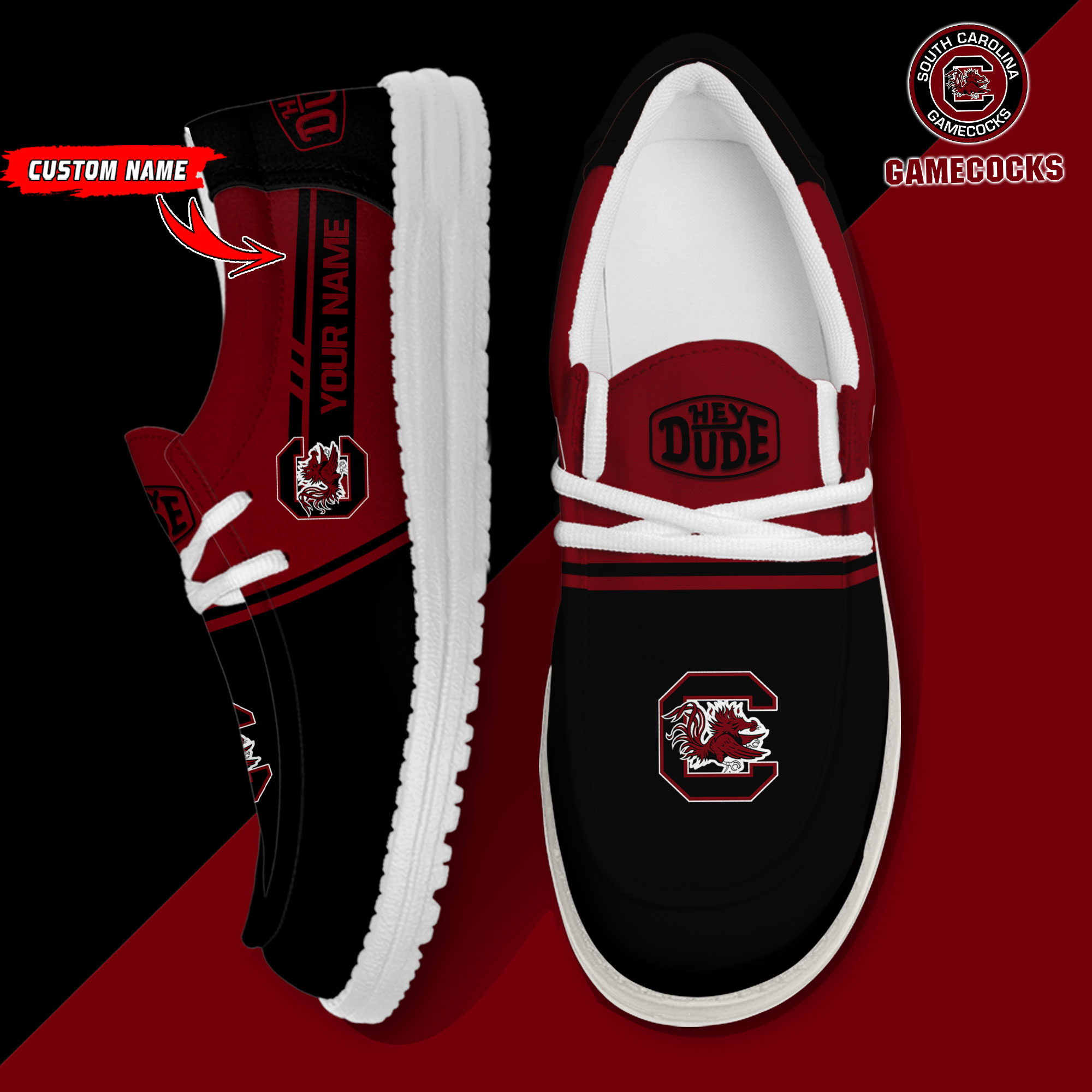 footwearelite south carolina gamecocks custom name hey dude shoes 3lbyv