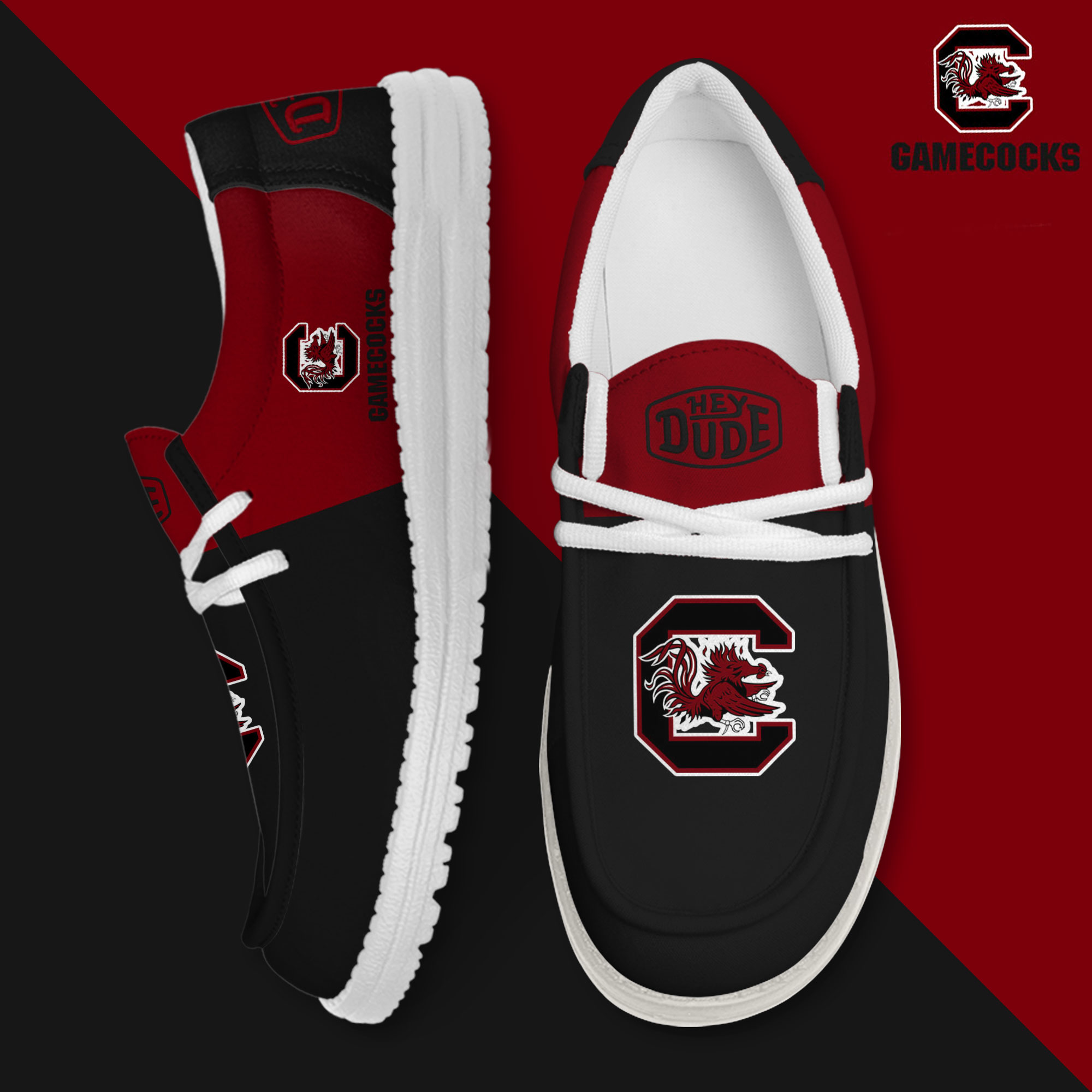 footwearelite south carolina gamecocks custom name hey dude shoes jb06m