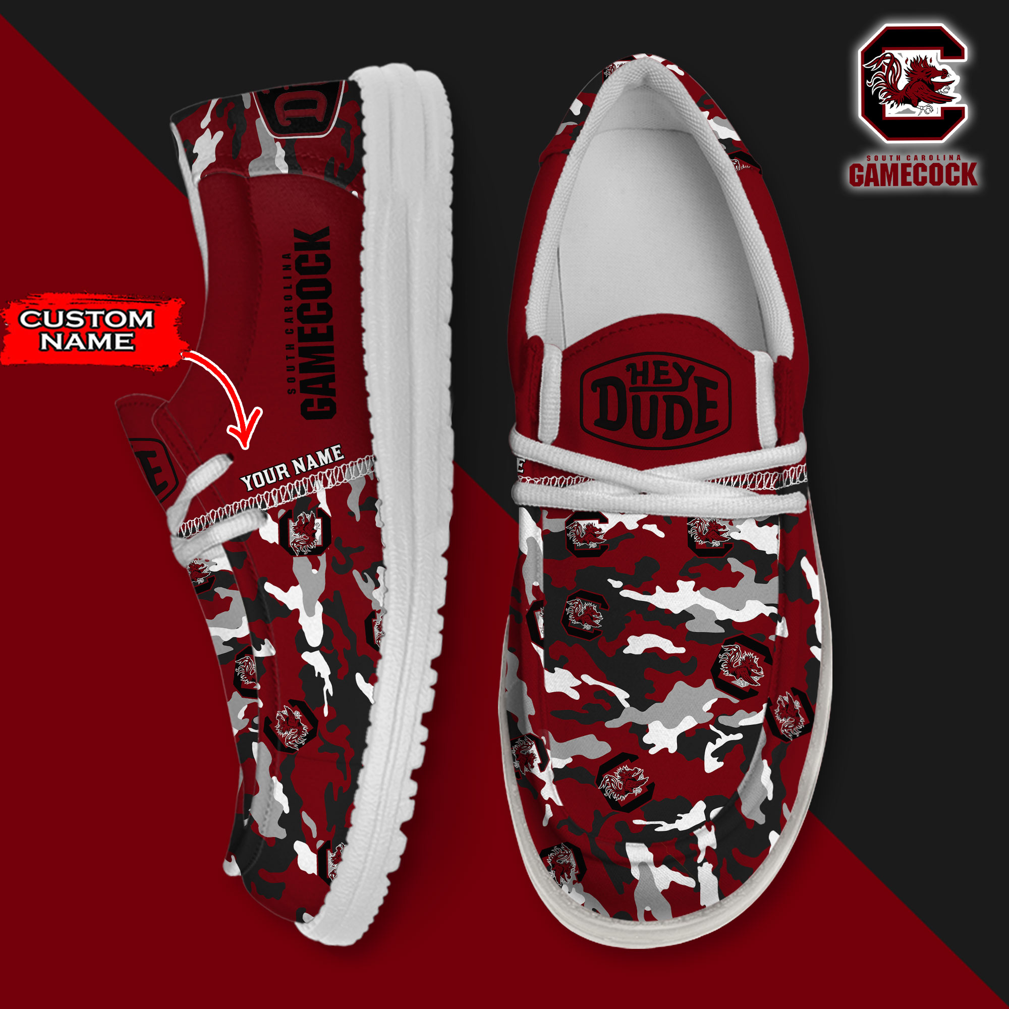 footwearelite south carolina gamecocks custom name hey dude shoes qt4ss