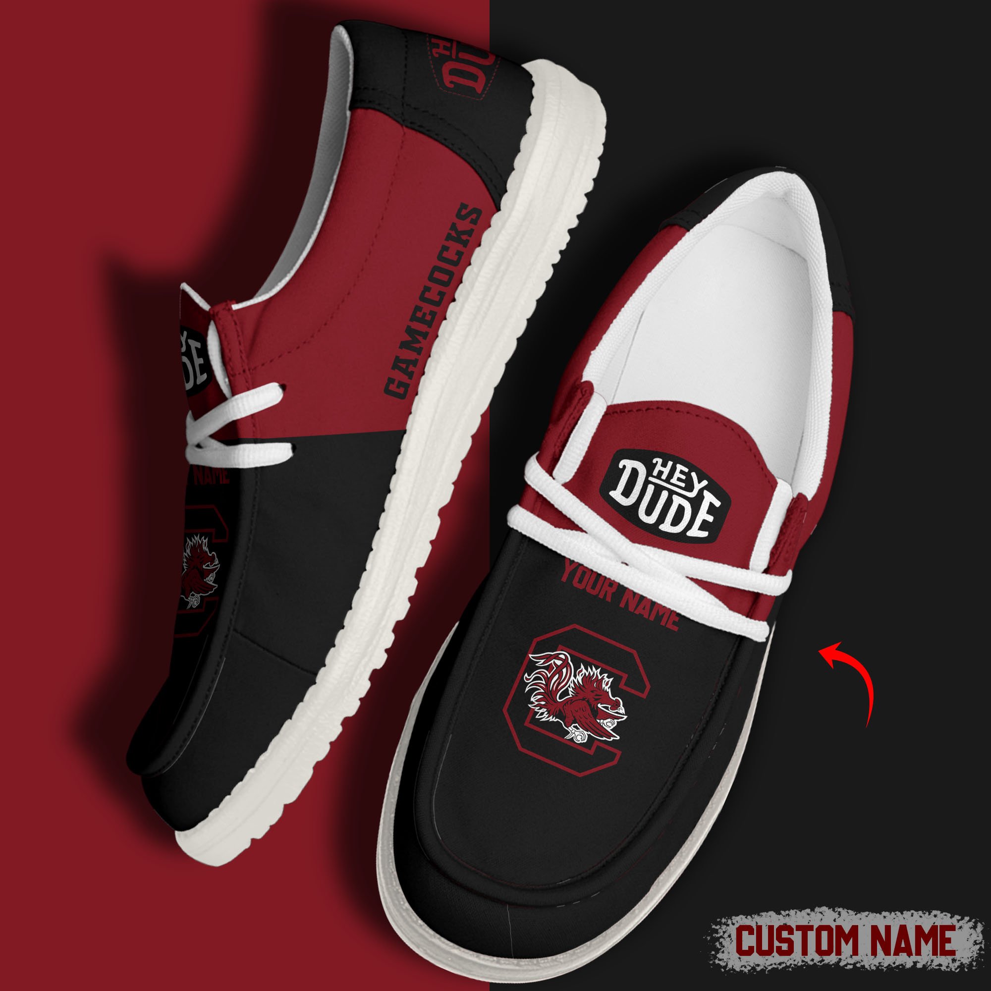 footwearelite south carolina gamecocks custom name hey dude shoes qufqx