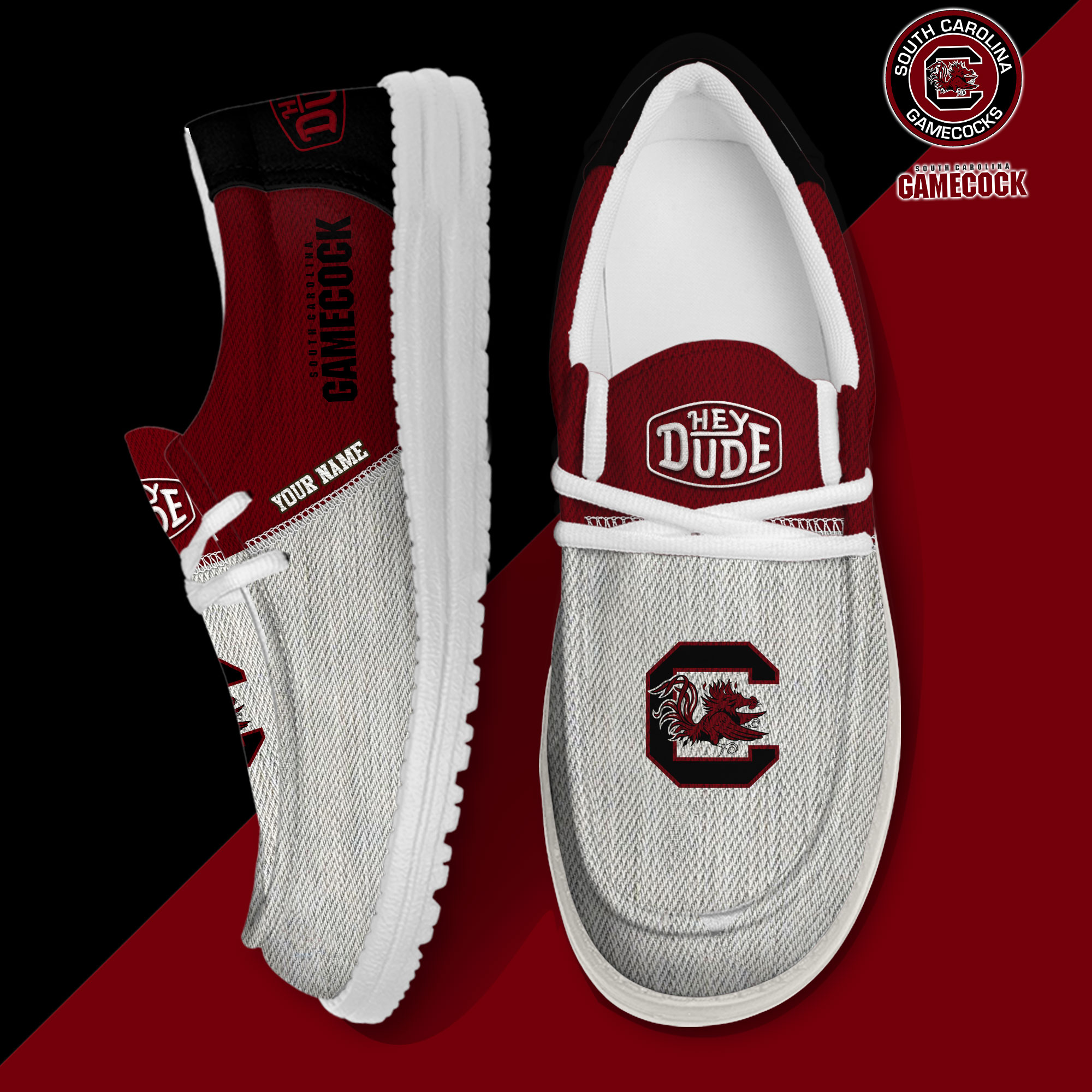 footwearelite south carolina gamecocks custom name hey dude shoes udndz