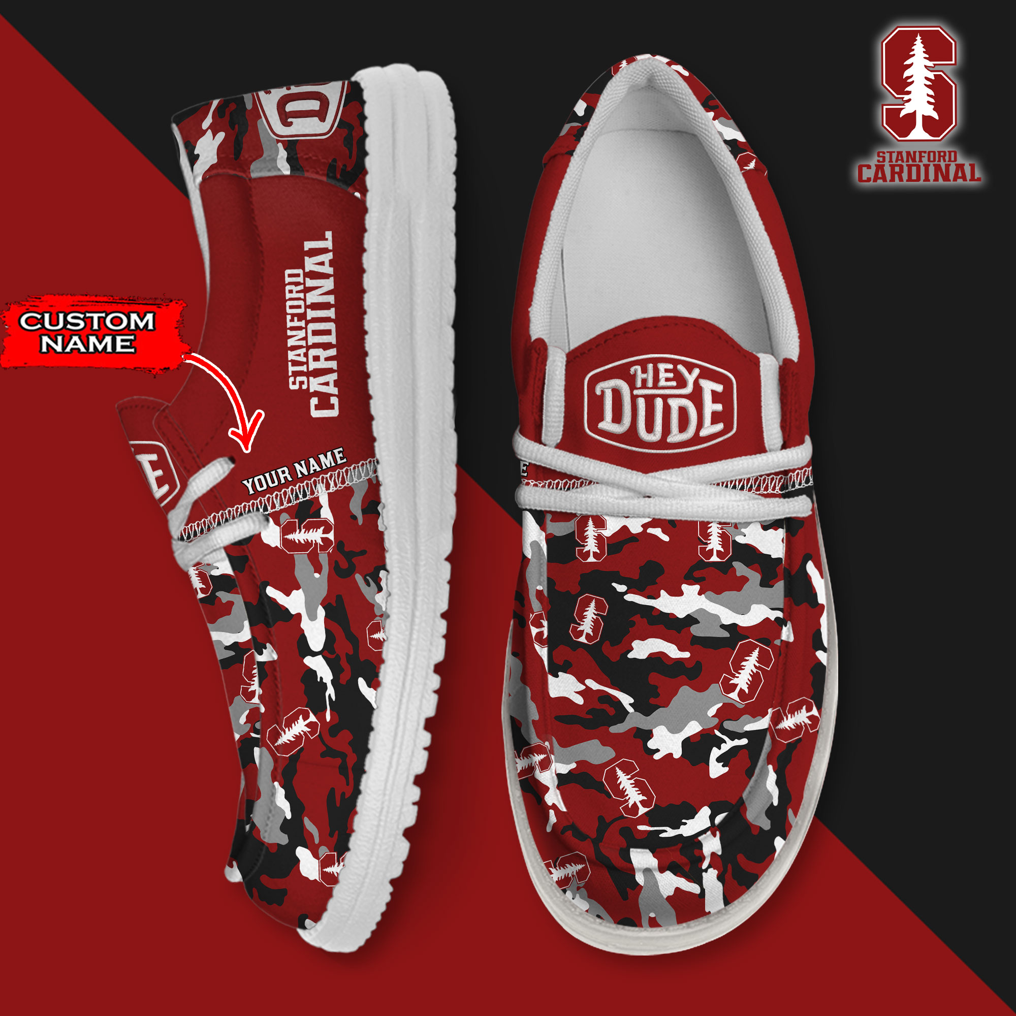 footwearelite stanford cardinal custom name hey dude shoes lg9bu